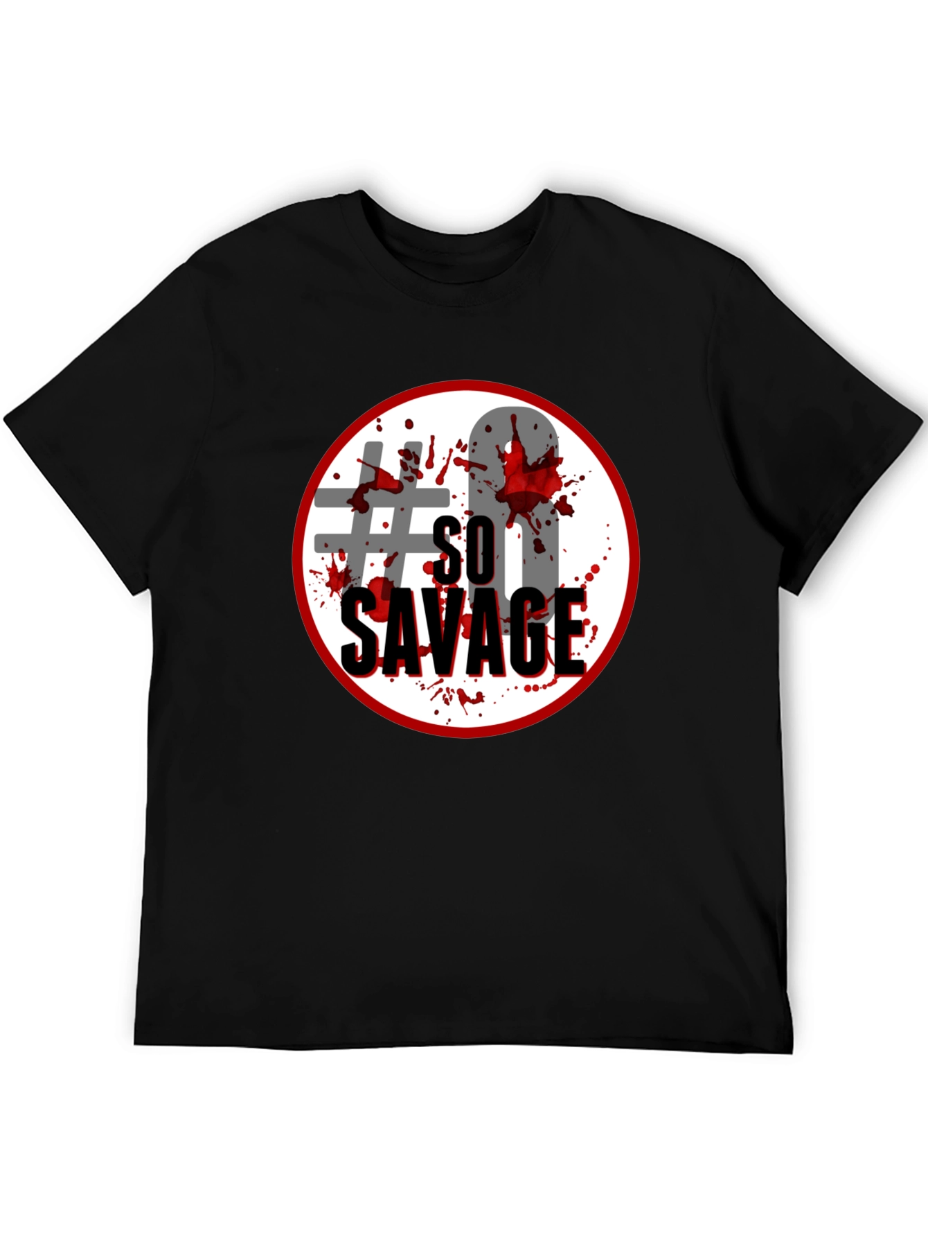 Black So Savage Graphic Tee - Black Cotton Blend view 5