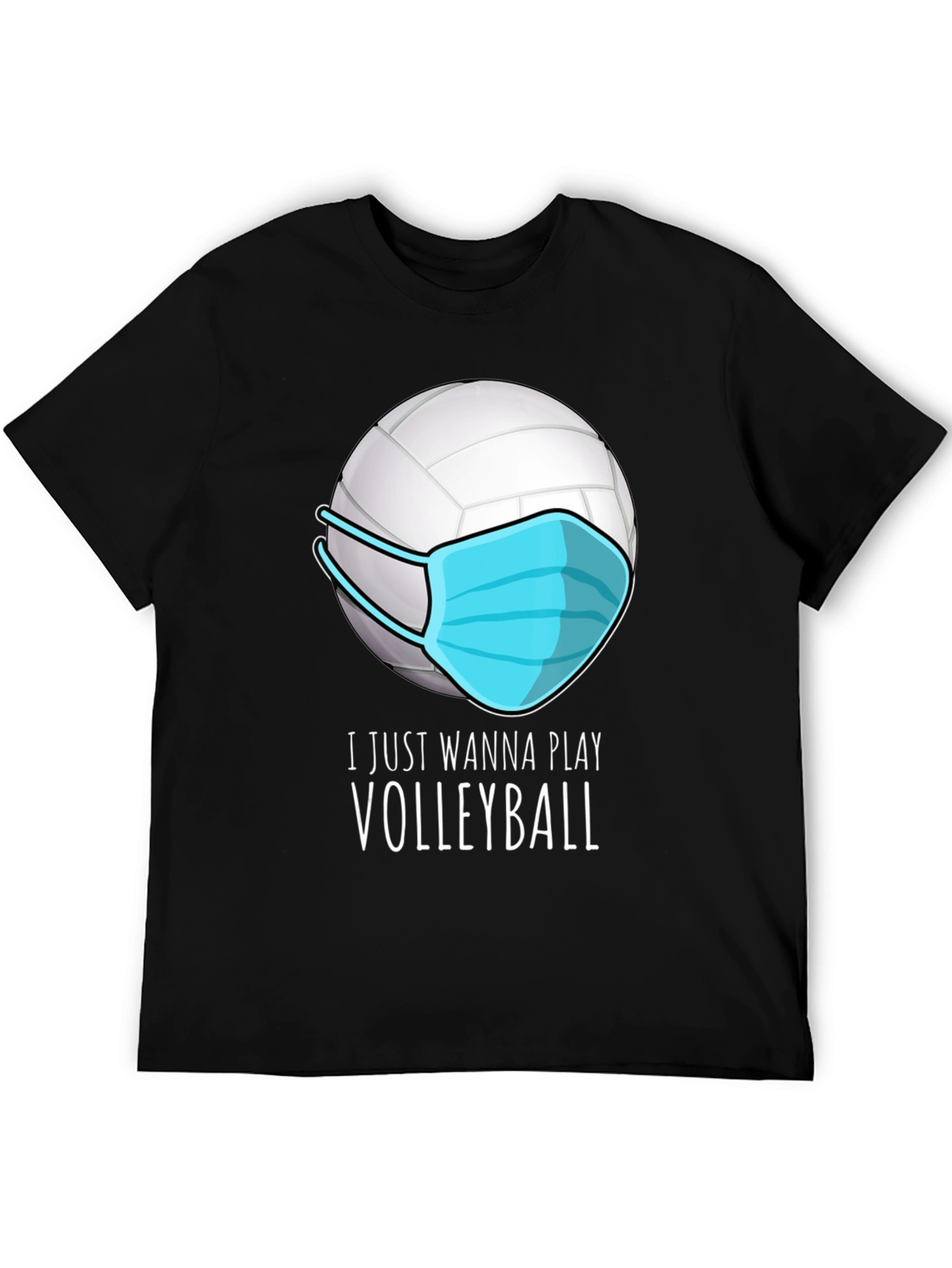 Black Volleyball Mask T-Shirt - Play Safe, Play On! view 5