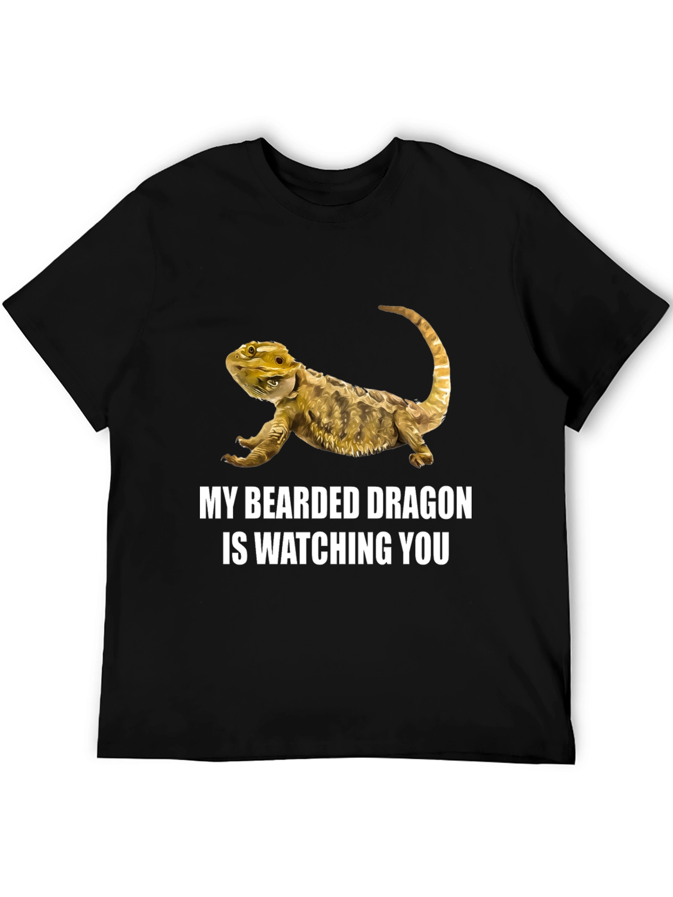 Black Bearded Dragon Watching You Graphic T-Shirt view 5