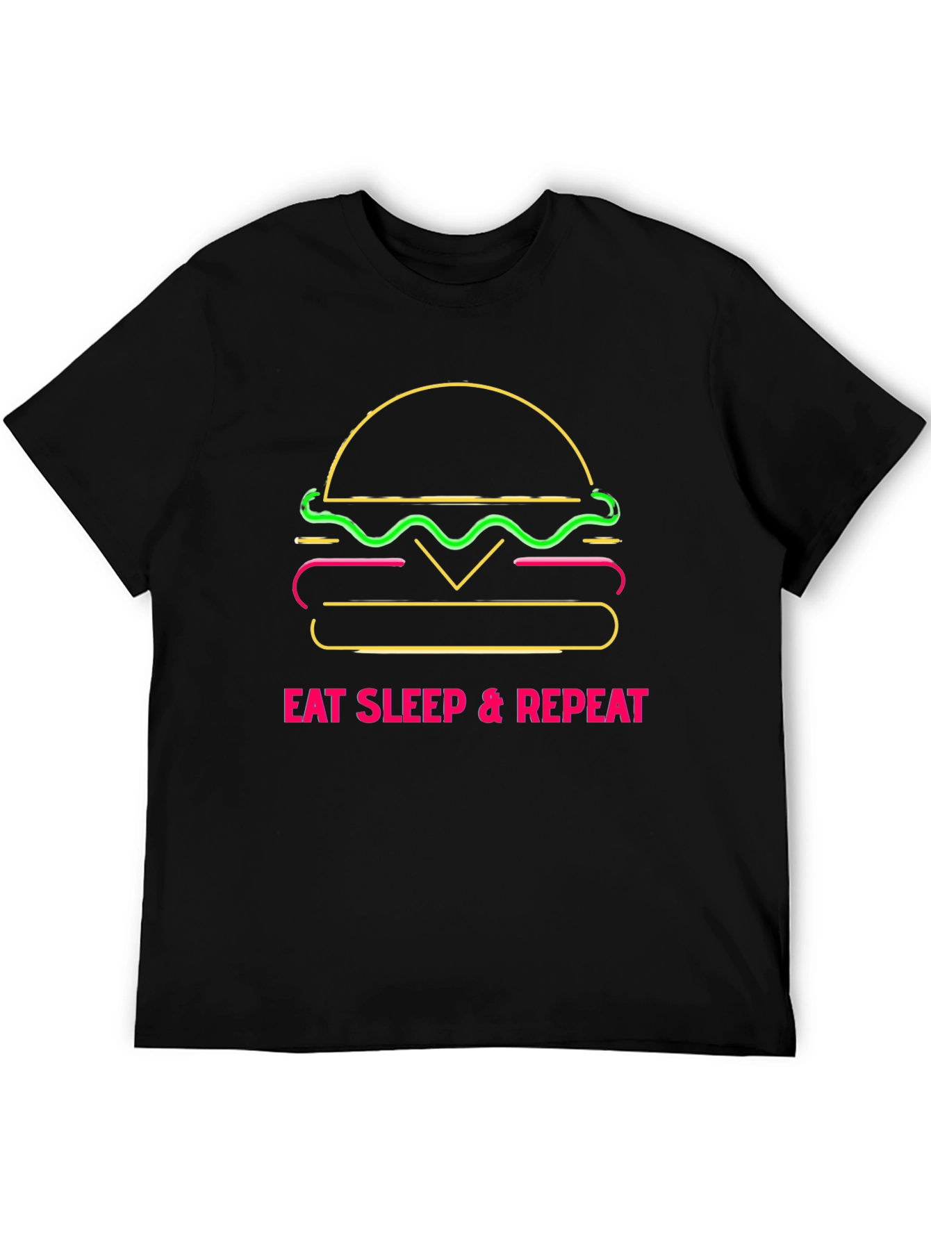 Black Eat Sleep Repeat Burger Graphic Tee view 5