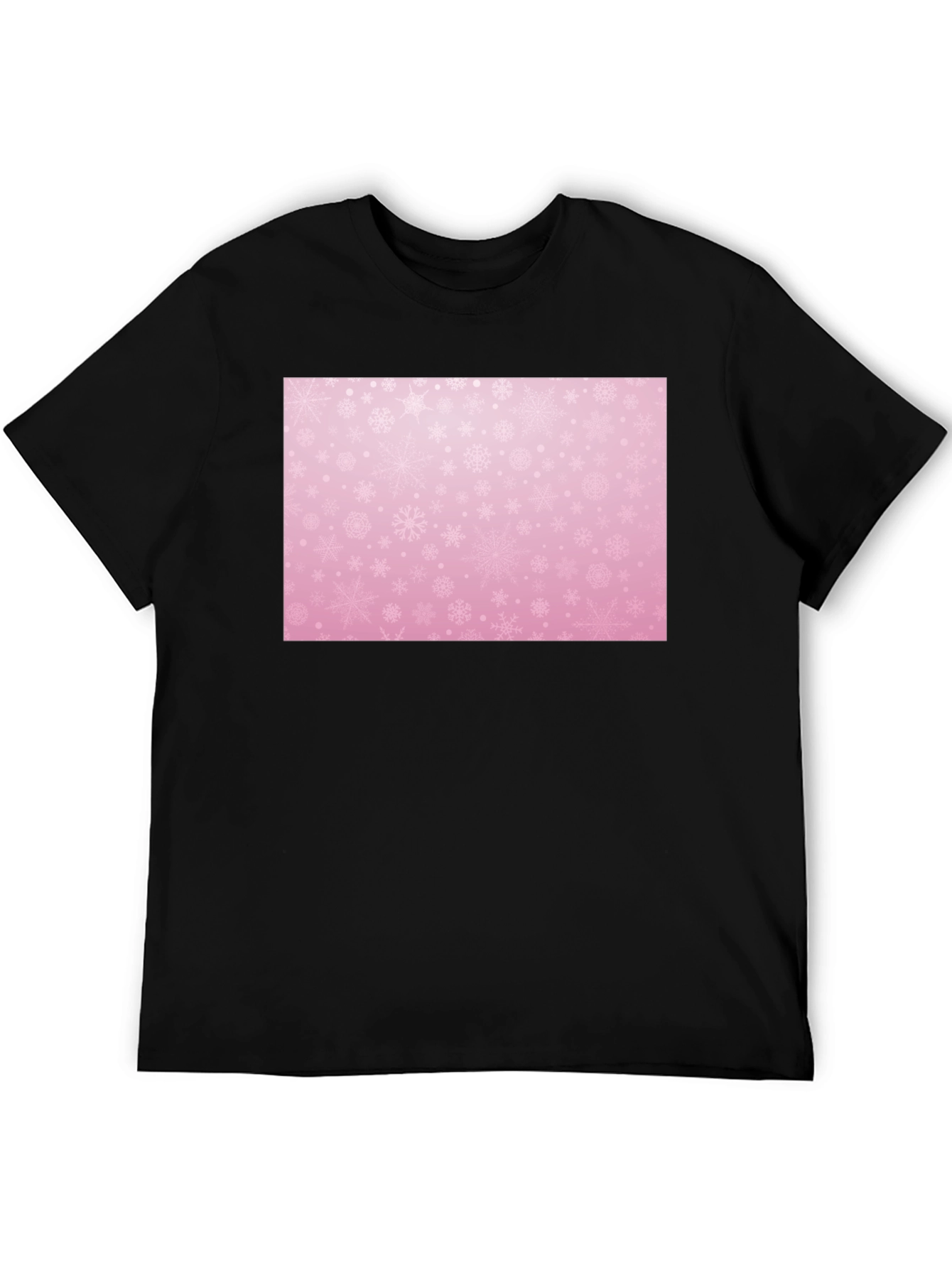 Black Snowflake Patterned T-Shirt view 5