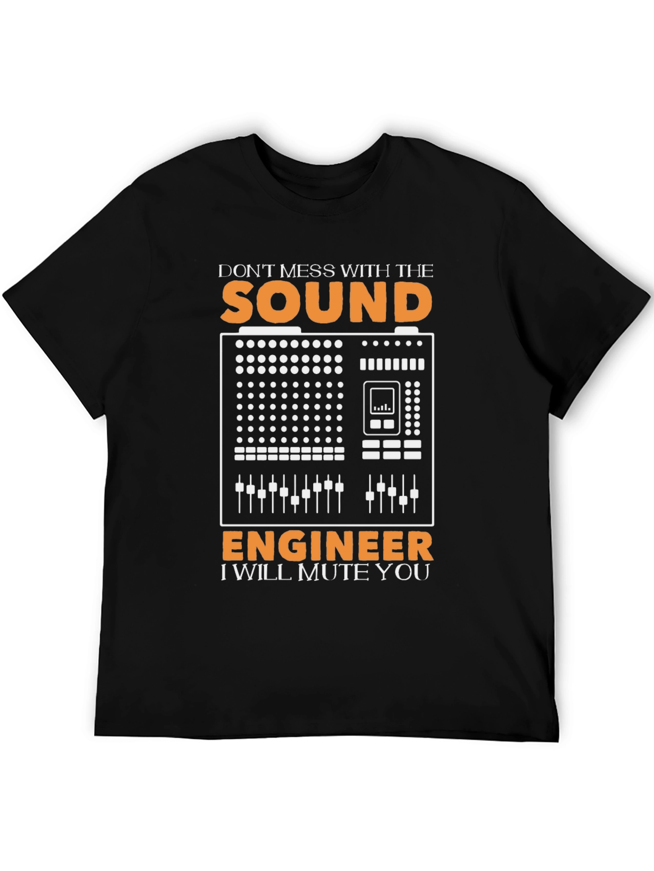 Black Sound Engineer T-Shirt - I Will Mute You view 5