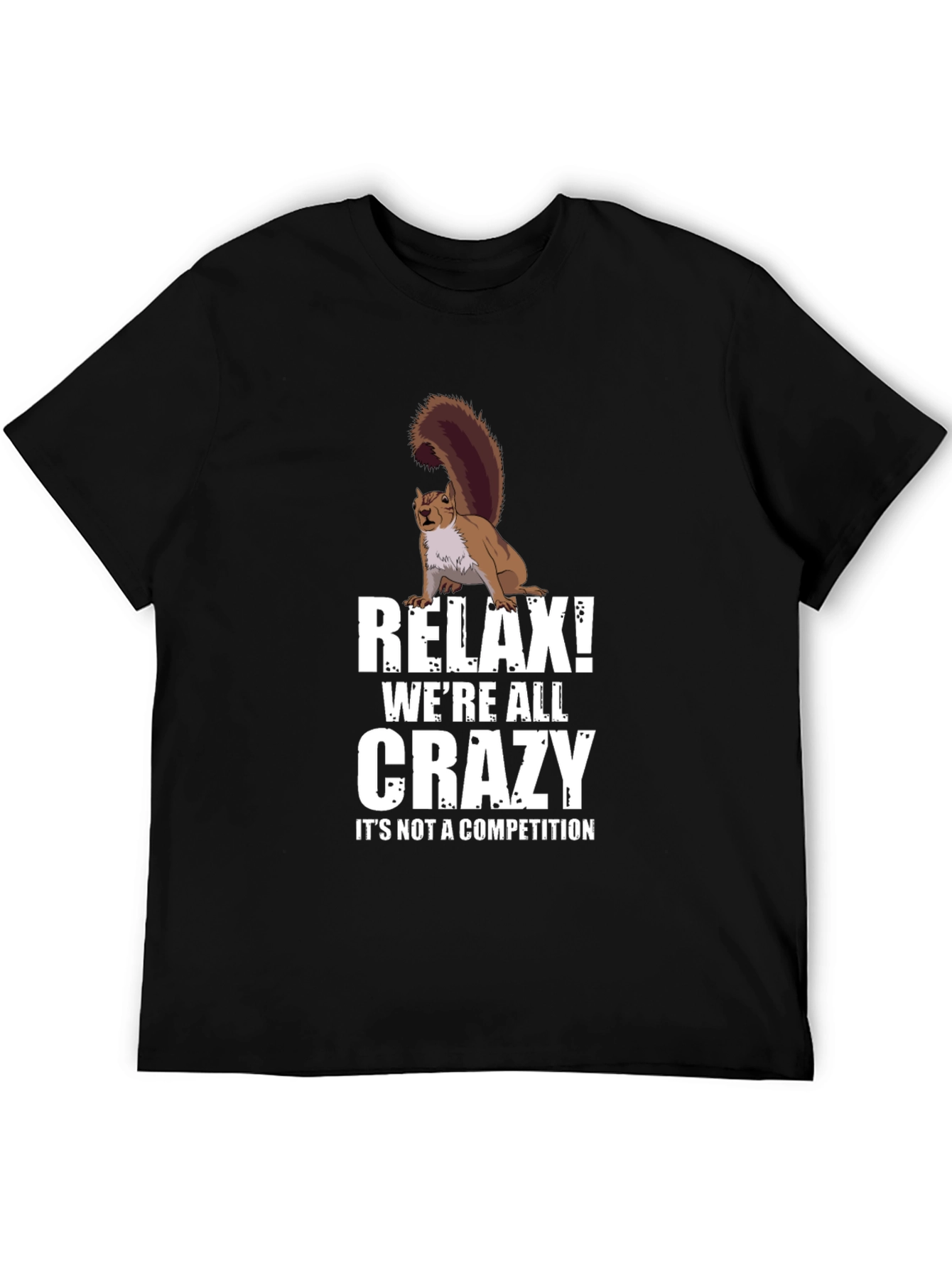 Black Relax Crazy Squirrel T-Shirt - Unisex view 5