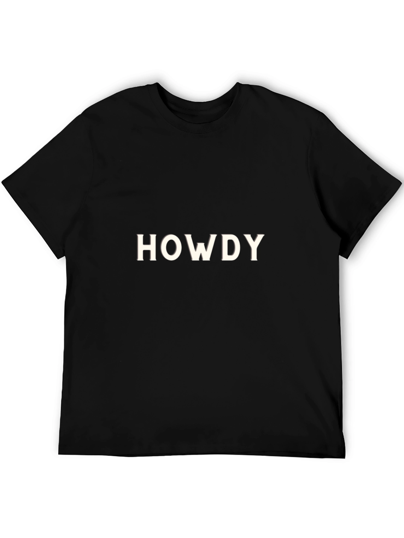 Black Howdy Graphic Tee - Casual Cotton Blend T-Shirt view 5