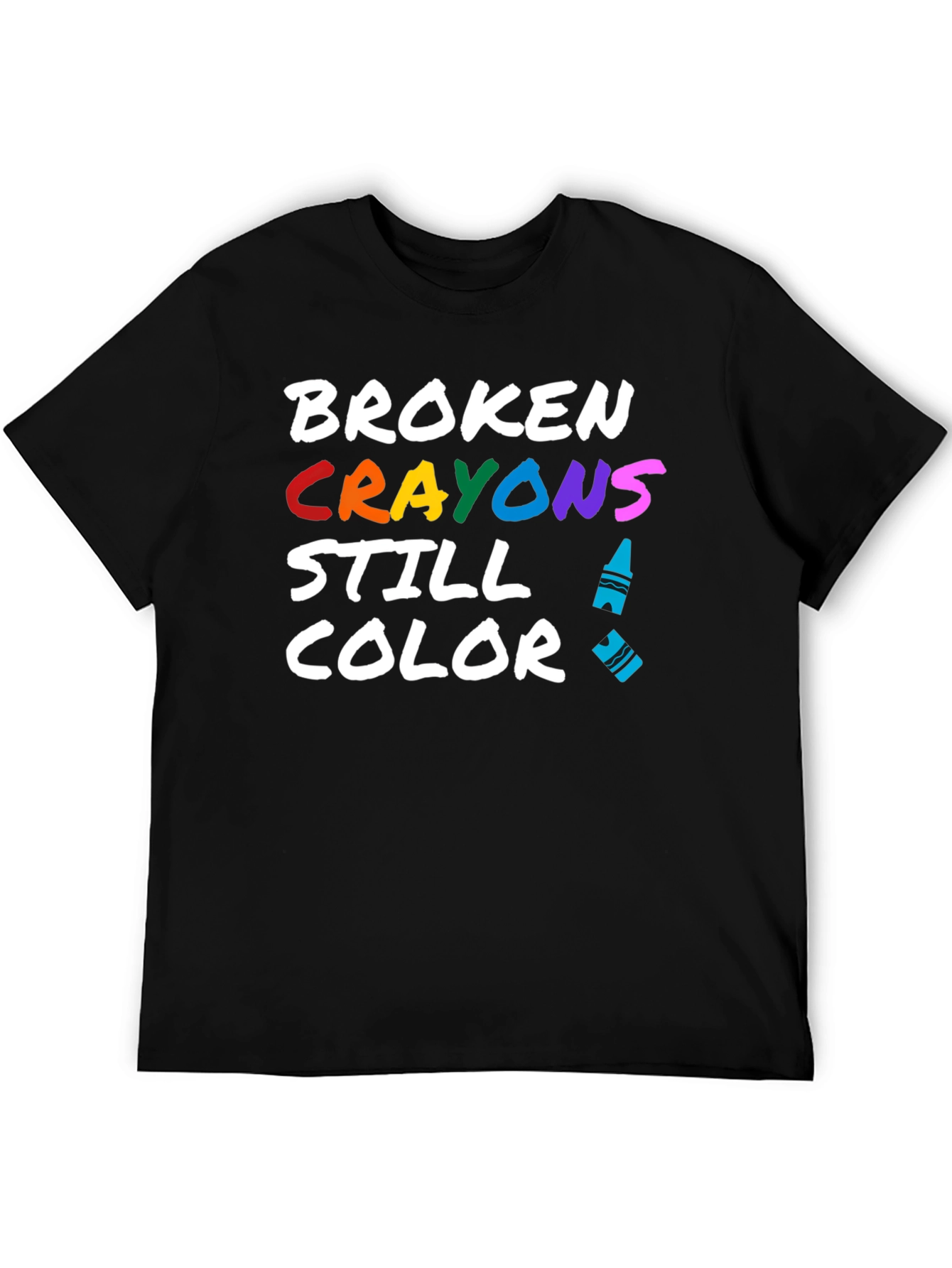 Black Broken Crayons Still Color T-Shirt view 5