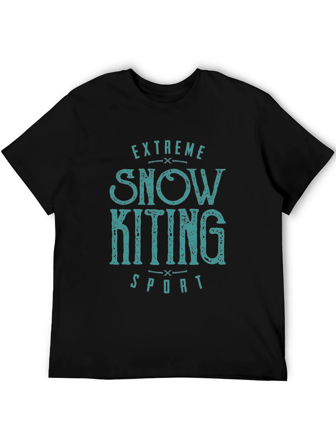 Black Extreme Snow Kiting Sport T-Shirt view 5