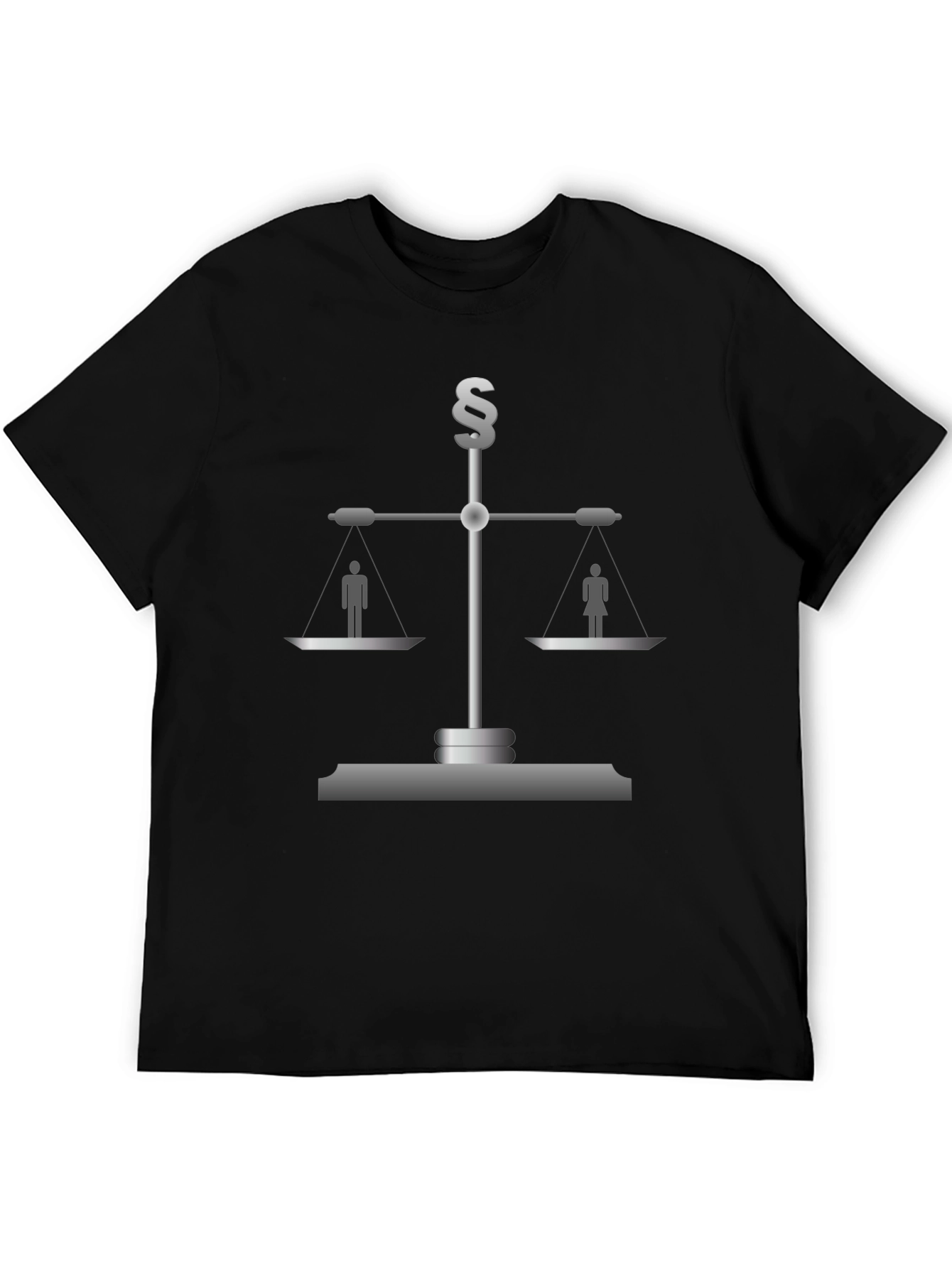 Black Equality Scales T-Shirt - Gender Neutral Justice view 5