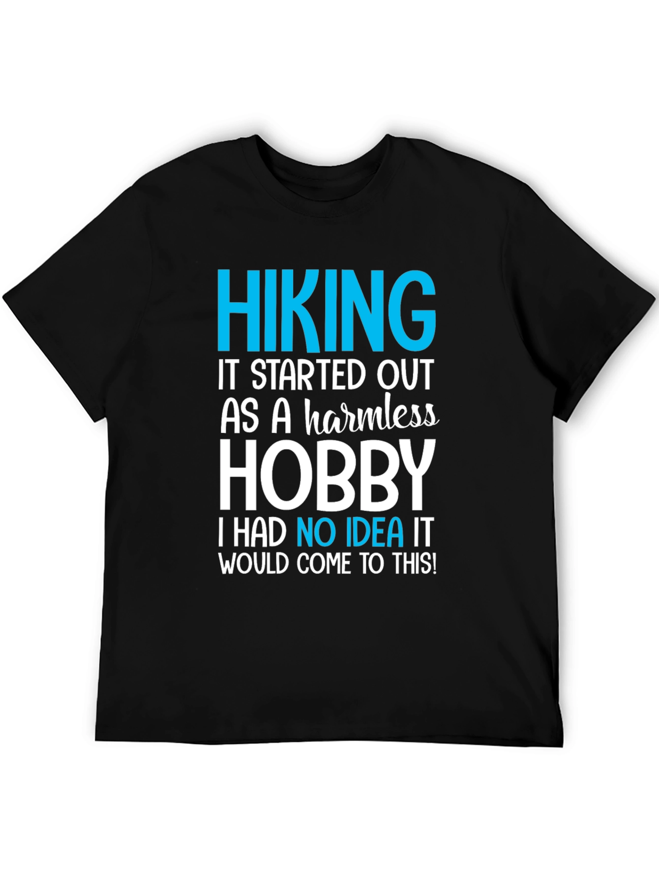 Black Hiking Hobby Graphic Tee - Black Casual T-Shirt view 5