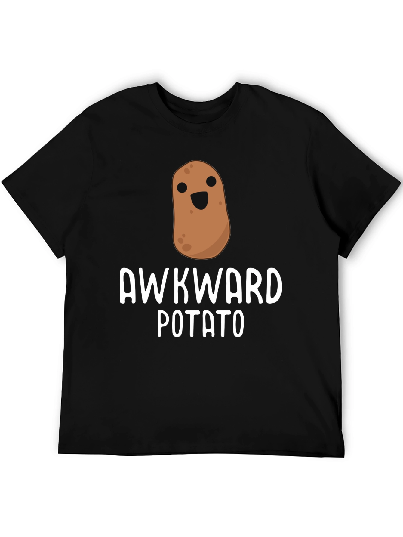 Black Awkward Potato Graphic T-Shirt - Unisex Black Tee view 5
