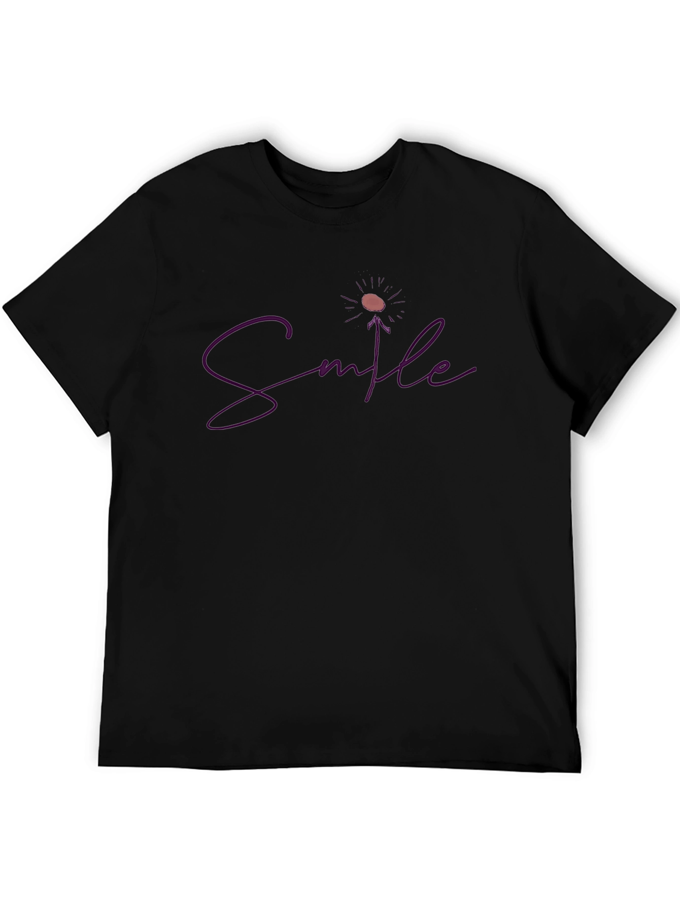 Black Smile Graphic Tee - Soft Cotton Blend Casual Wear view 5