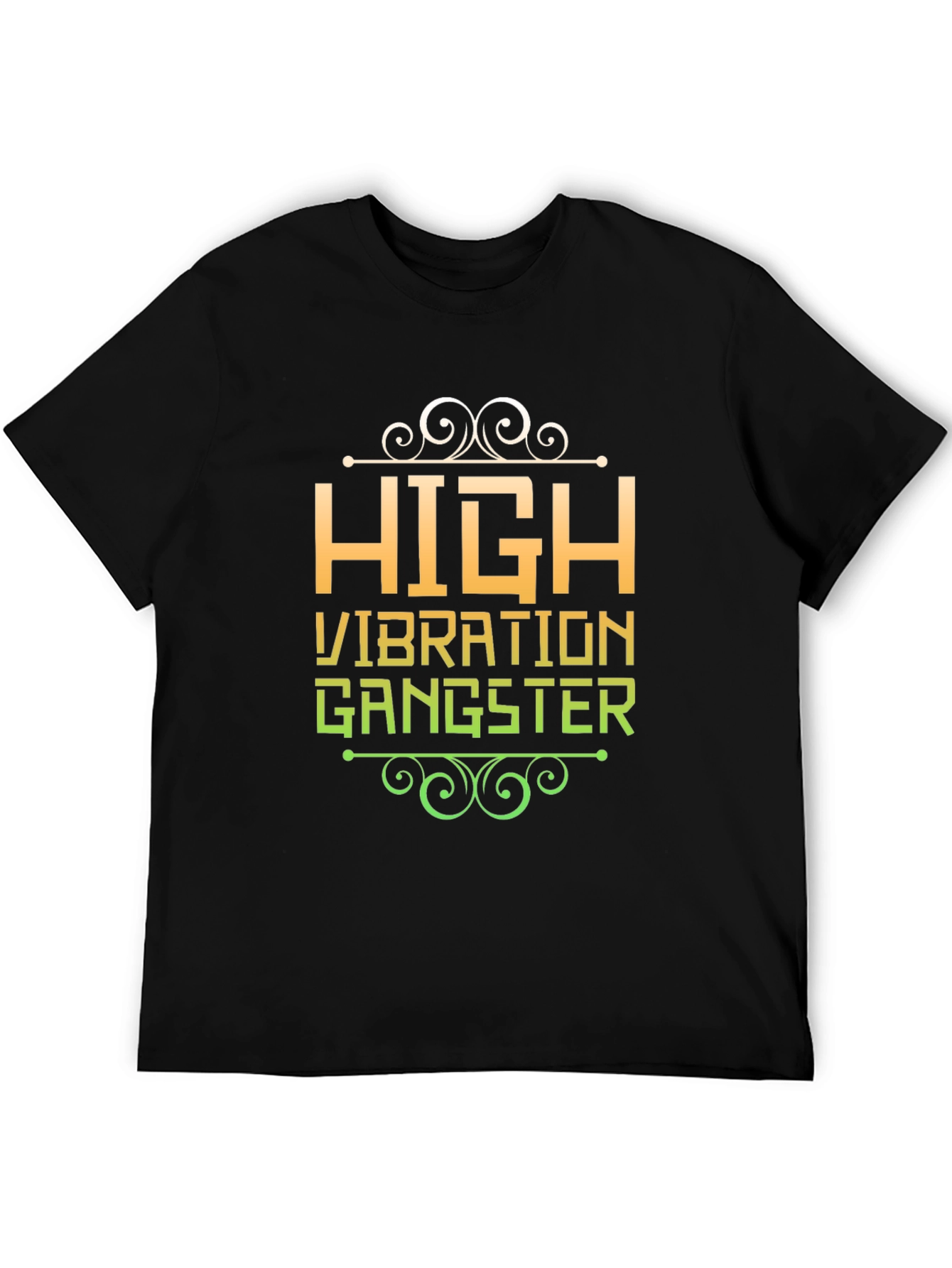 Black High Vibration Gangster Graphic Tee view 5