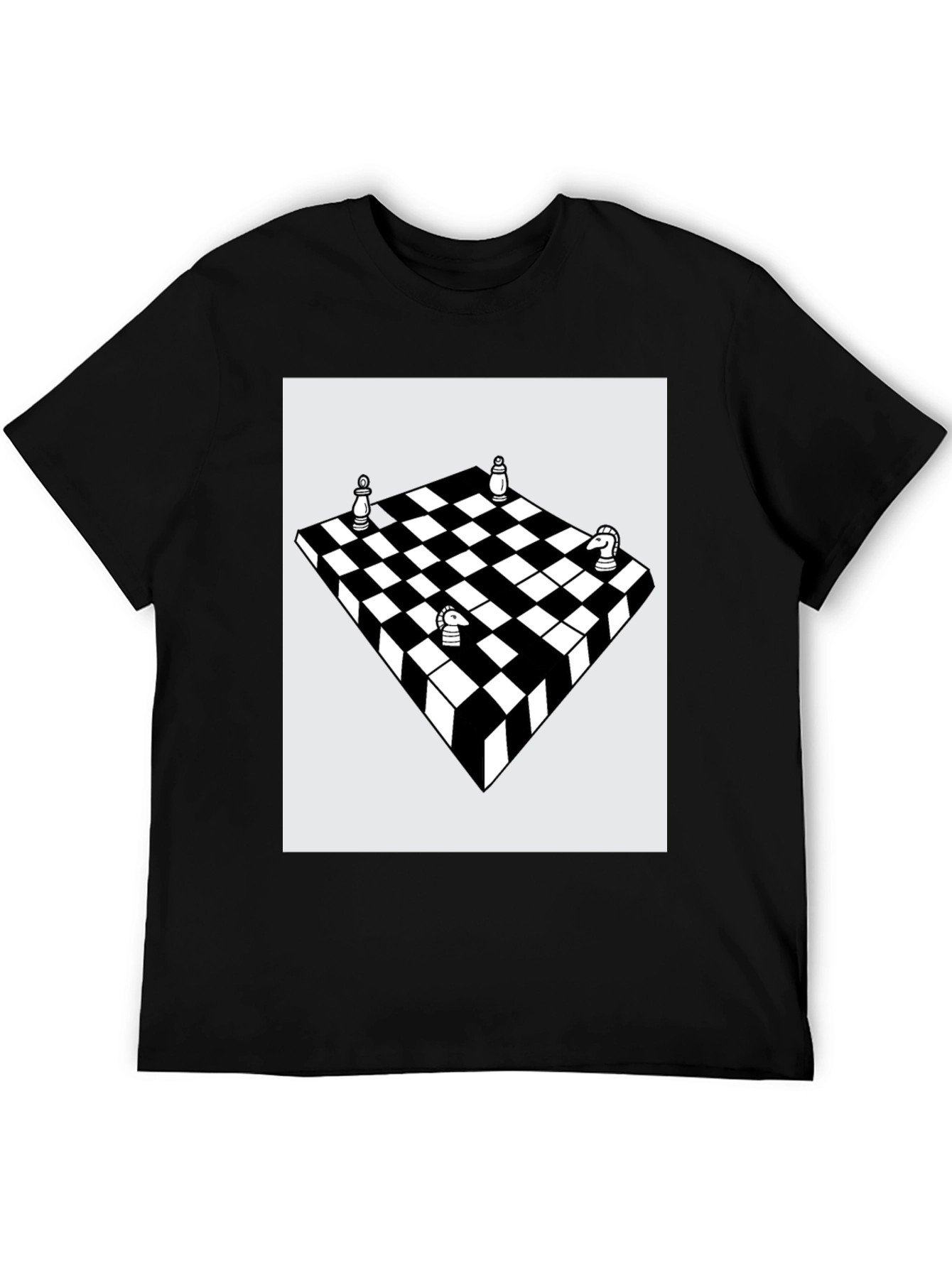 Black Chess Board Graphic Tee - Stylish Casual Wear view 5