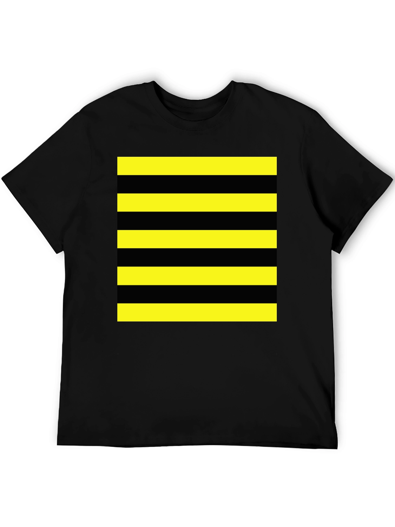 Black Striped Graphic Tee - Black and Yellow view 5