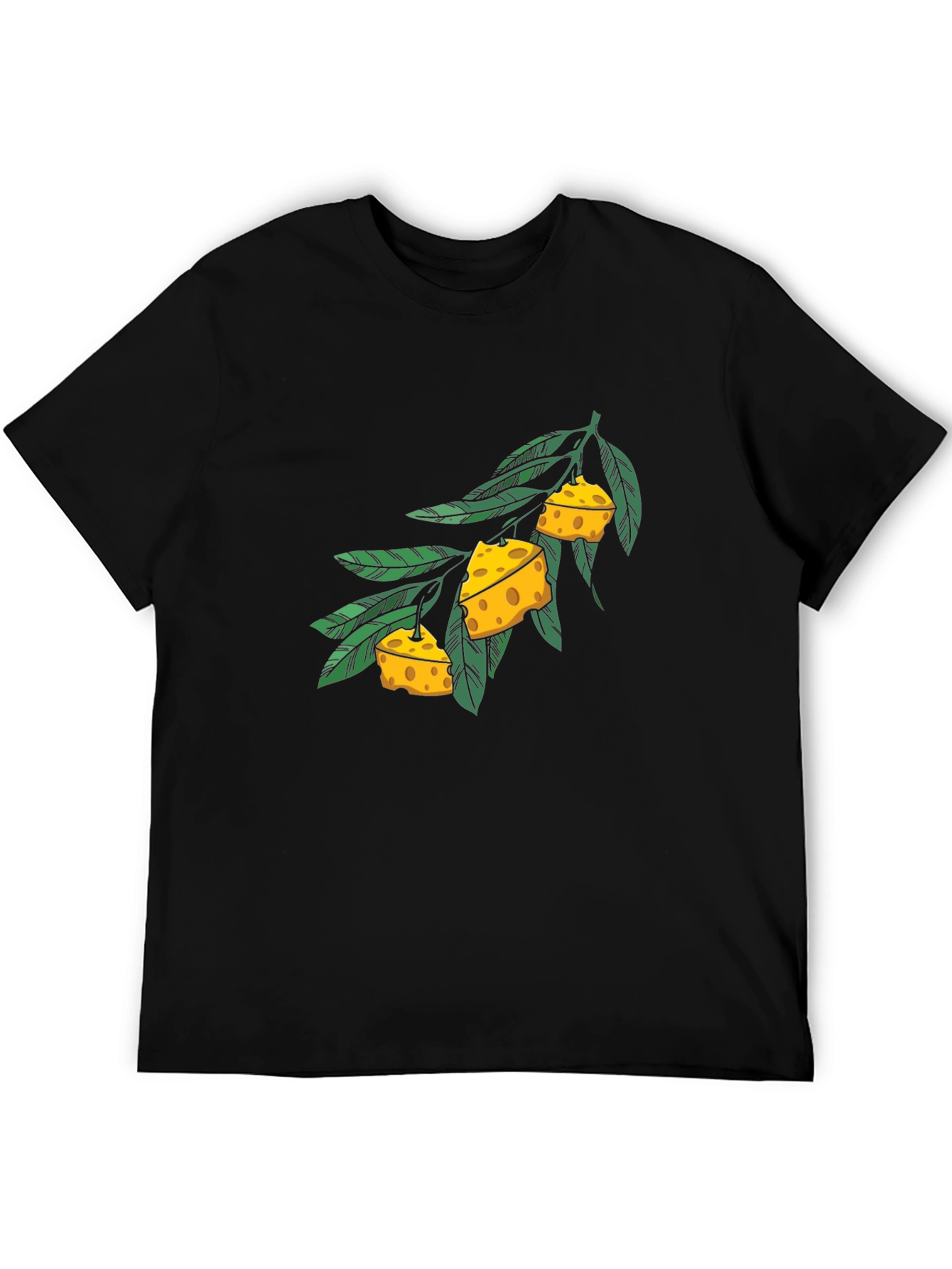 Cheese Branch Graphic Black T-Shirt - 5