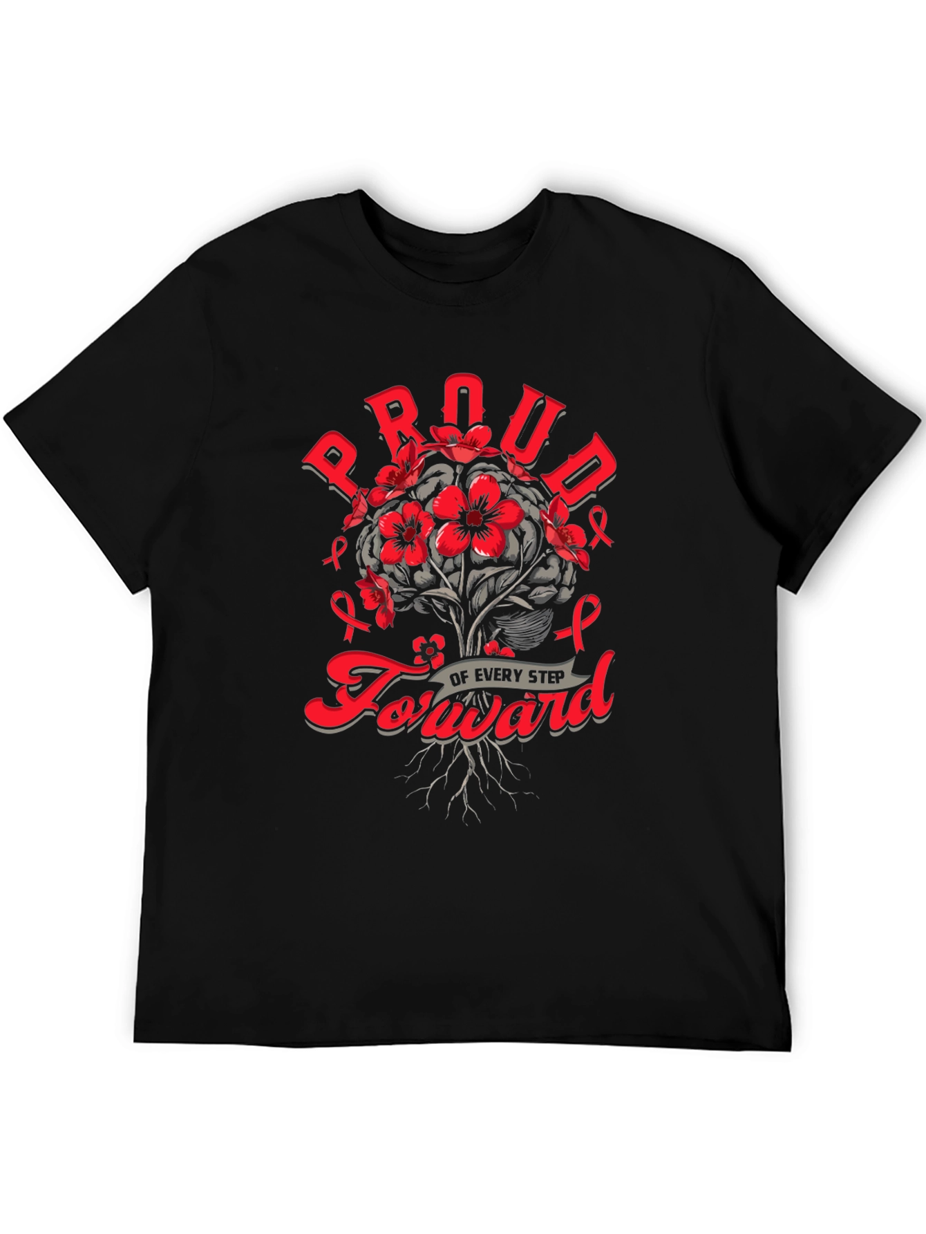 Black Proud Forward T-Shirt - Brain Cancer Awareness view 5