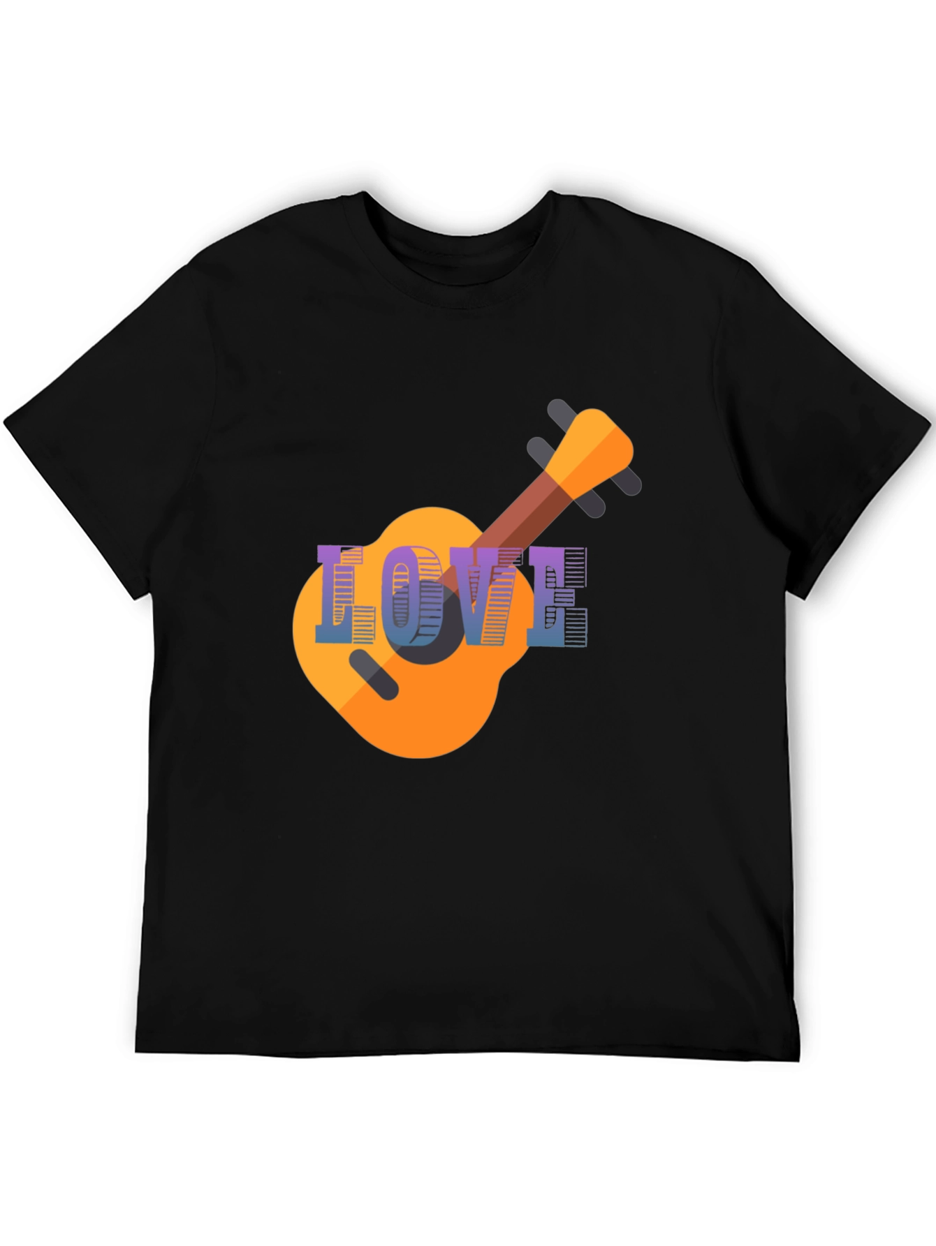 Black Love Guitar T-Shirt - Music Lover Tee view 5