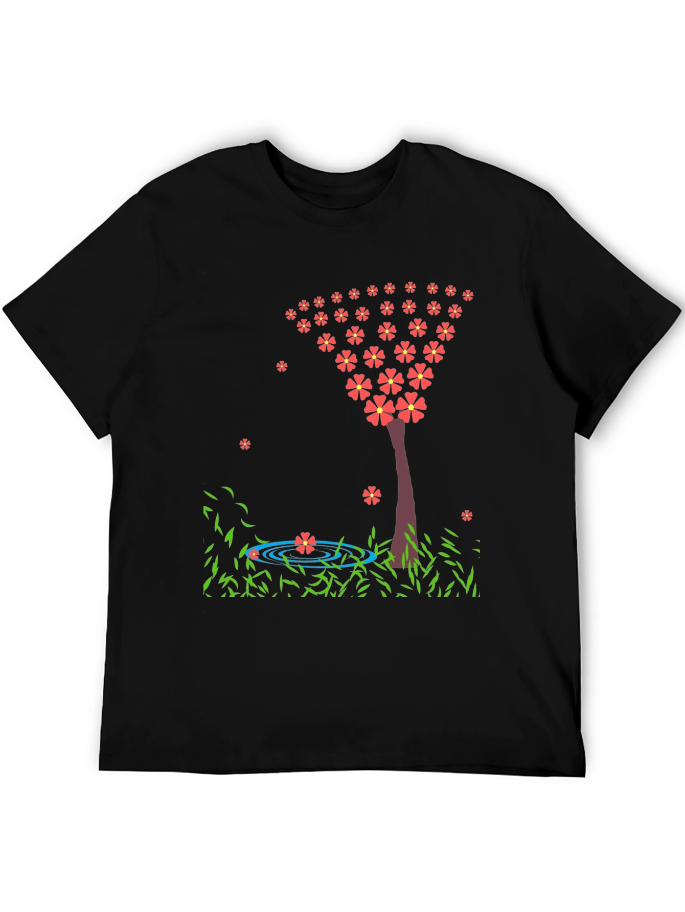 Black Floral Tree Graphic Tee - Stylish & Unique view 5