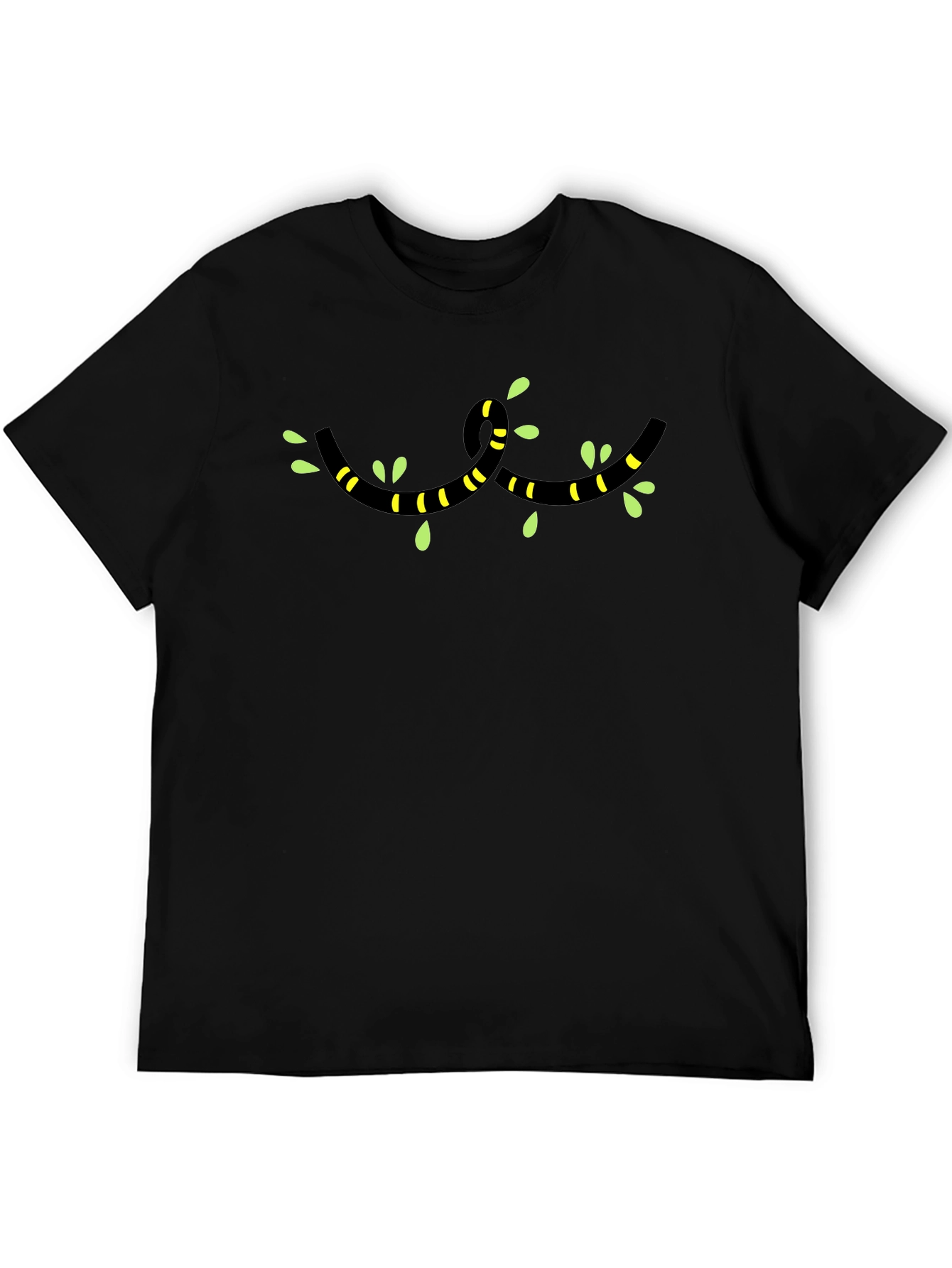 Black Striped Worm Vine T-Shirt - Unique Graphic Tee view 5