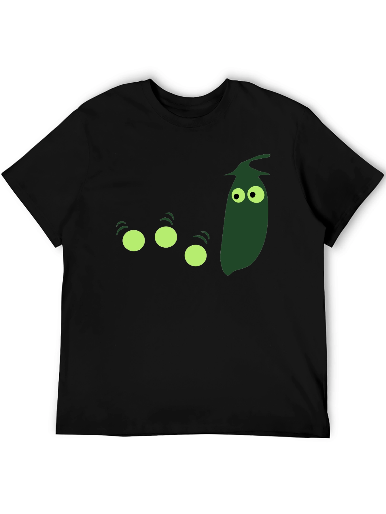 Black Funny Pea Pod T-Shirt - Men's Black Graphic Tee view 5