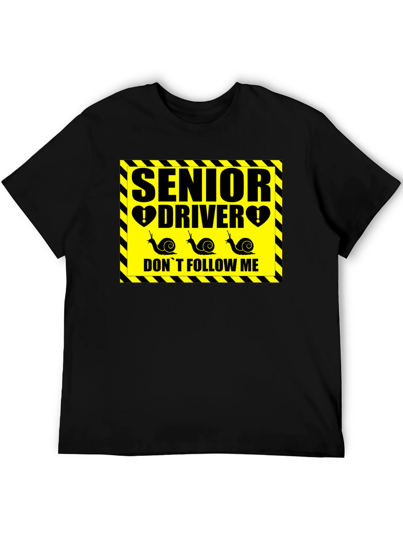 Black Senior Driver Funny Snail Graphic Novelty T-Shirt view 5