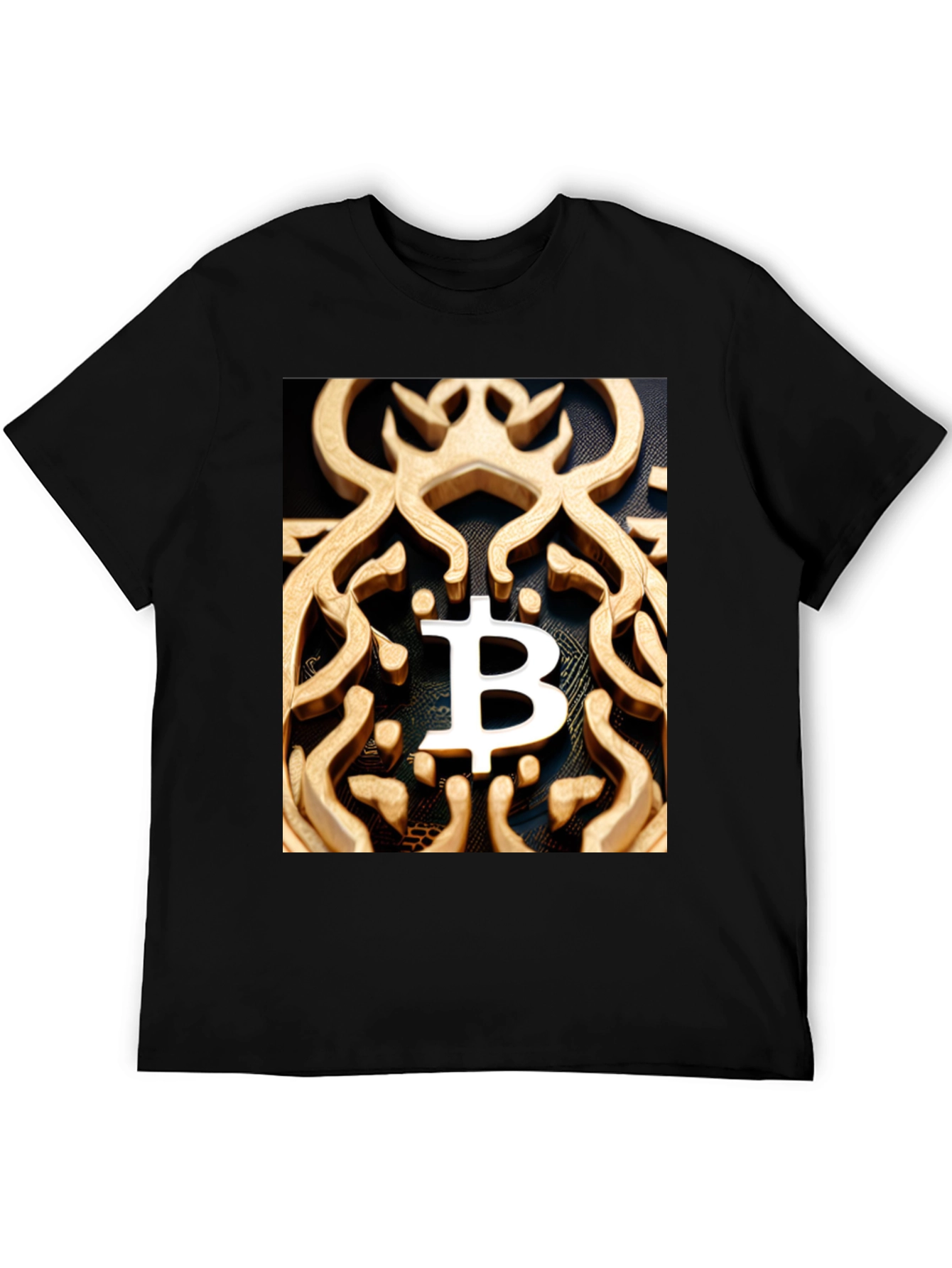 Black Bitcoin Ornate Tee - Crypto Fashion view 5