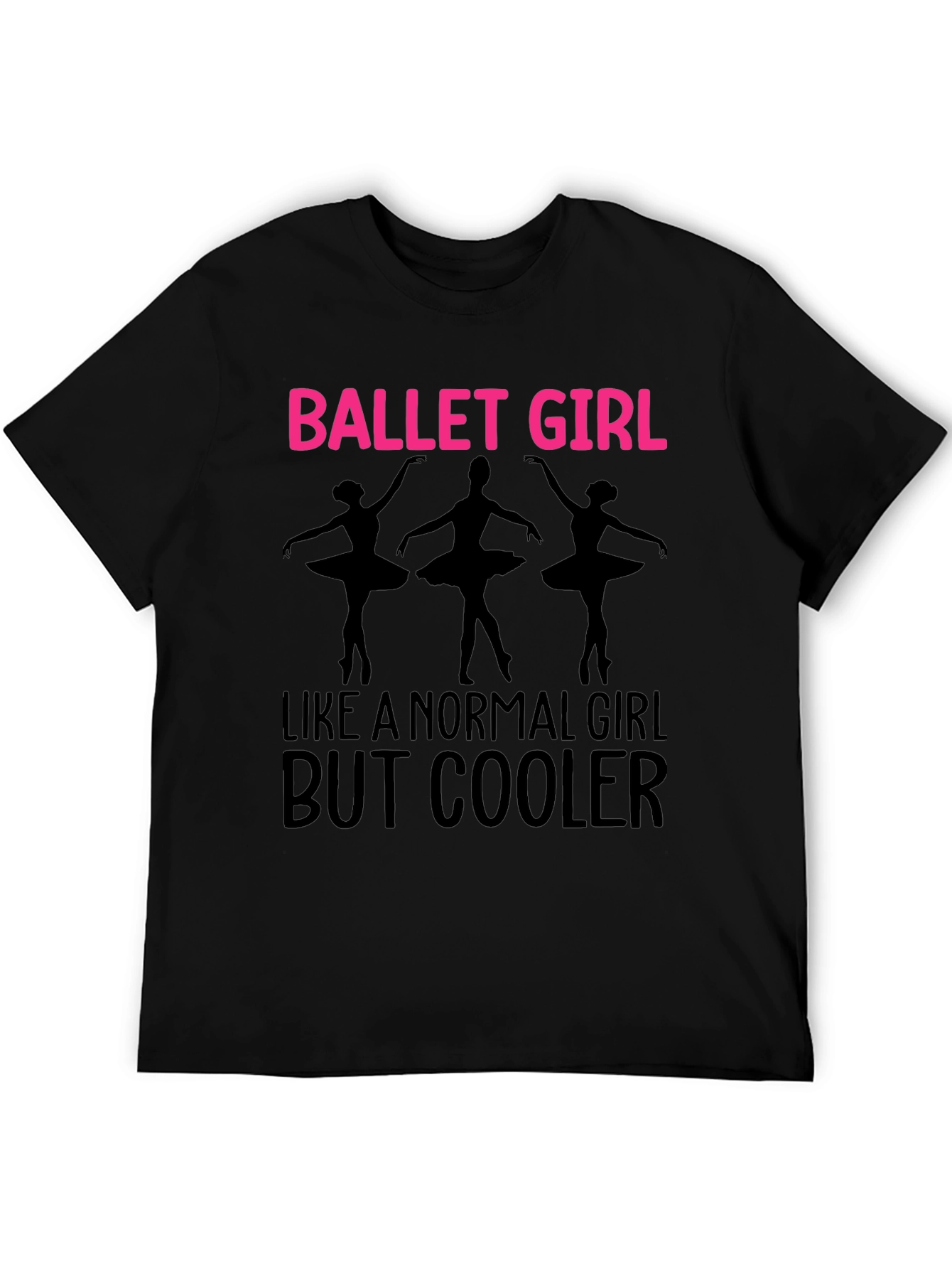 Black Ballet Girl T-Shirt - Dance Lover Tee view 5
