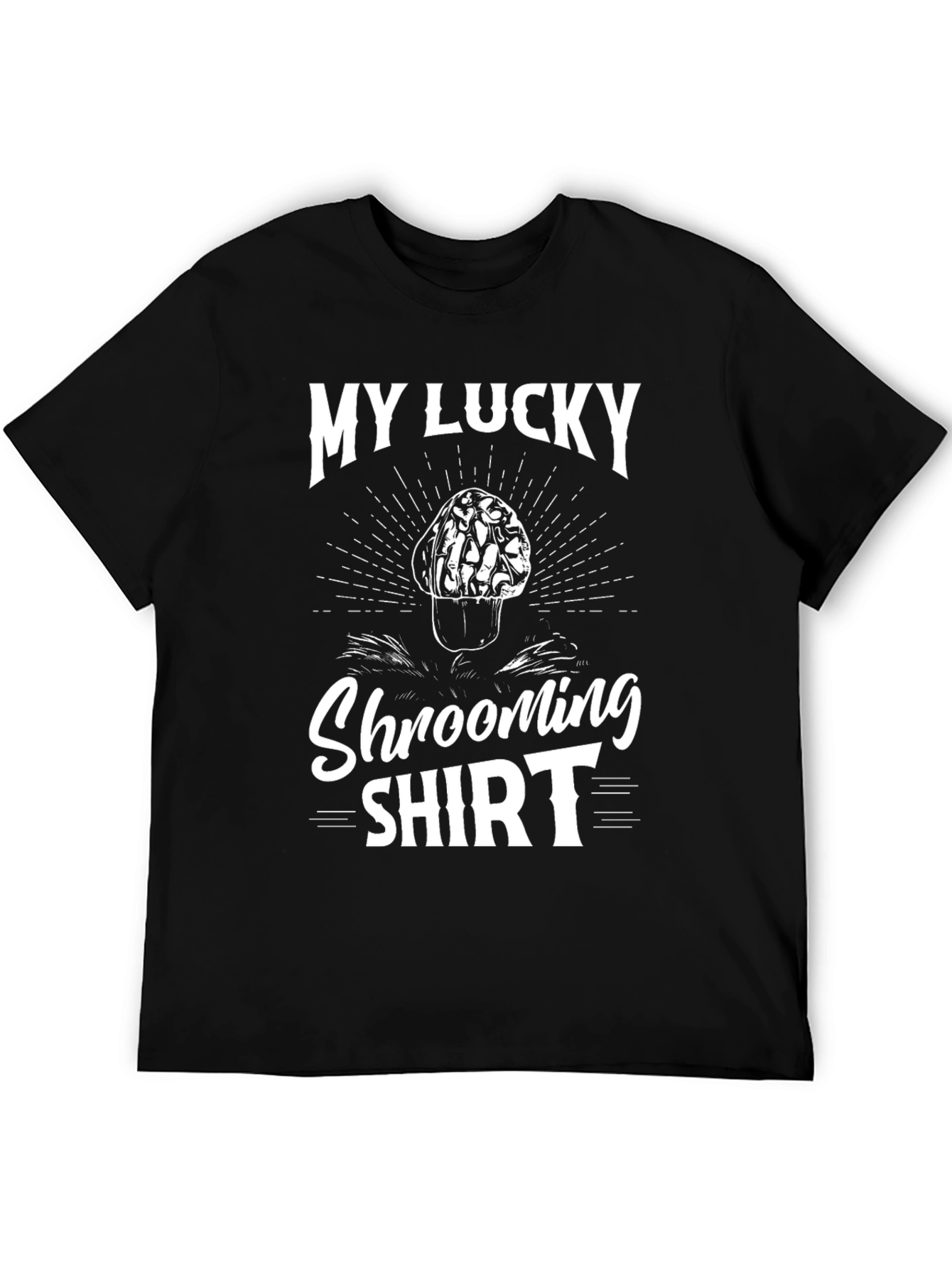 Black My Lucky Shrooming Shirt - Mushroom Hunter view 5