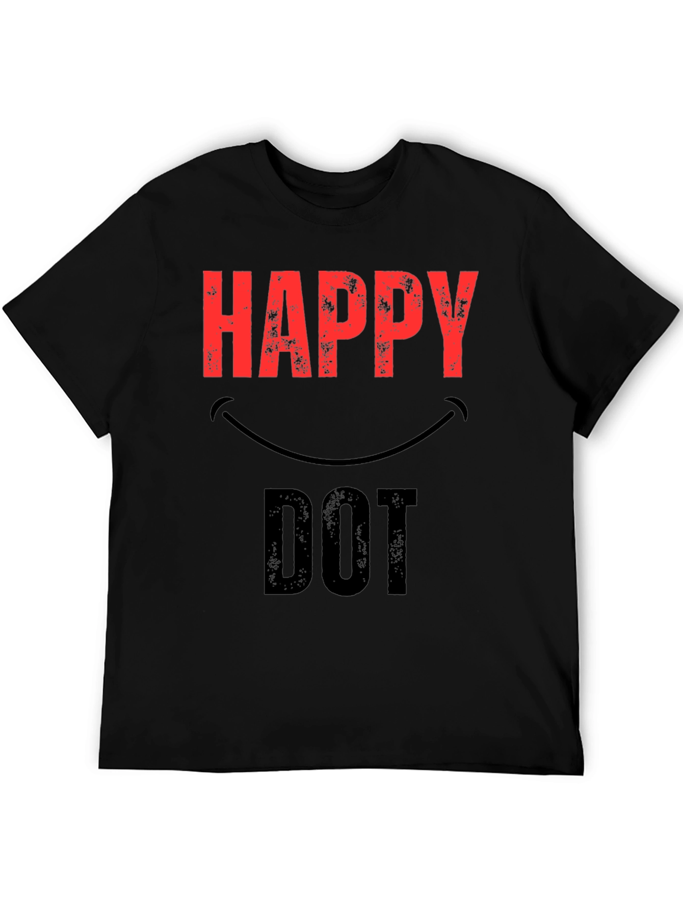 Black Happy Dot Graphic T-Shirt view 5