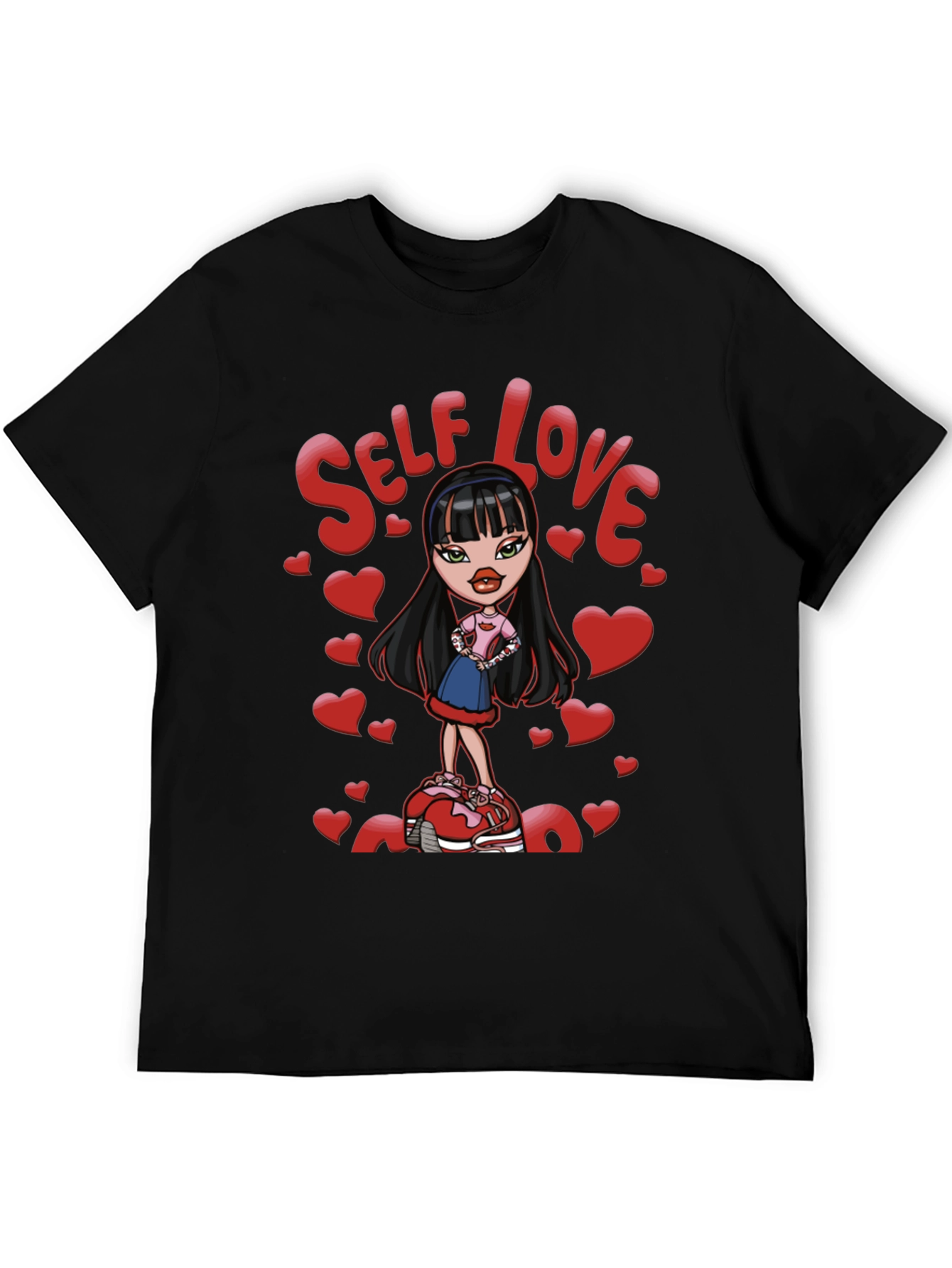 Black Self Love Bratz Doll Graphic T-Shirt view 5