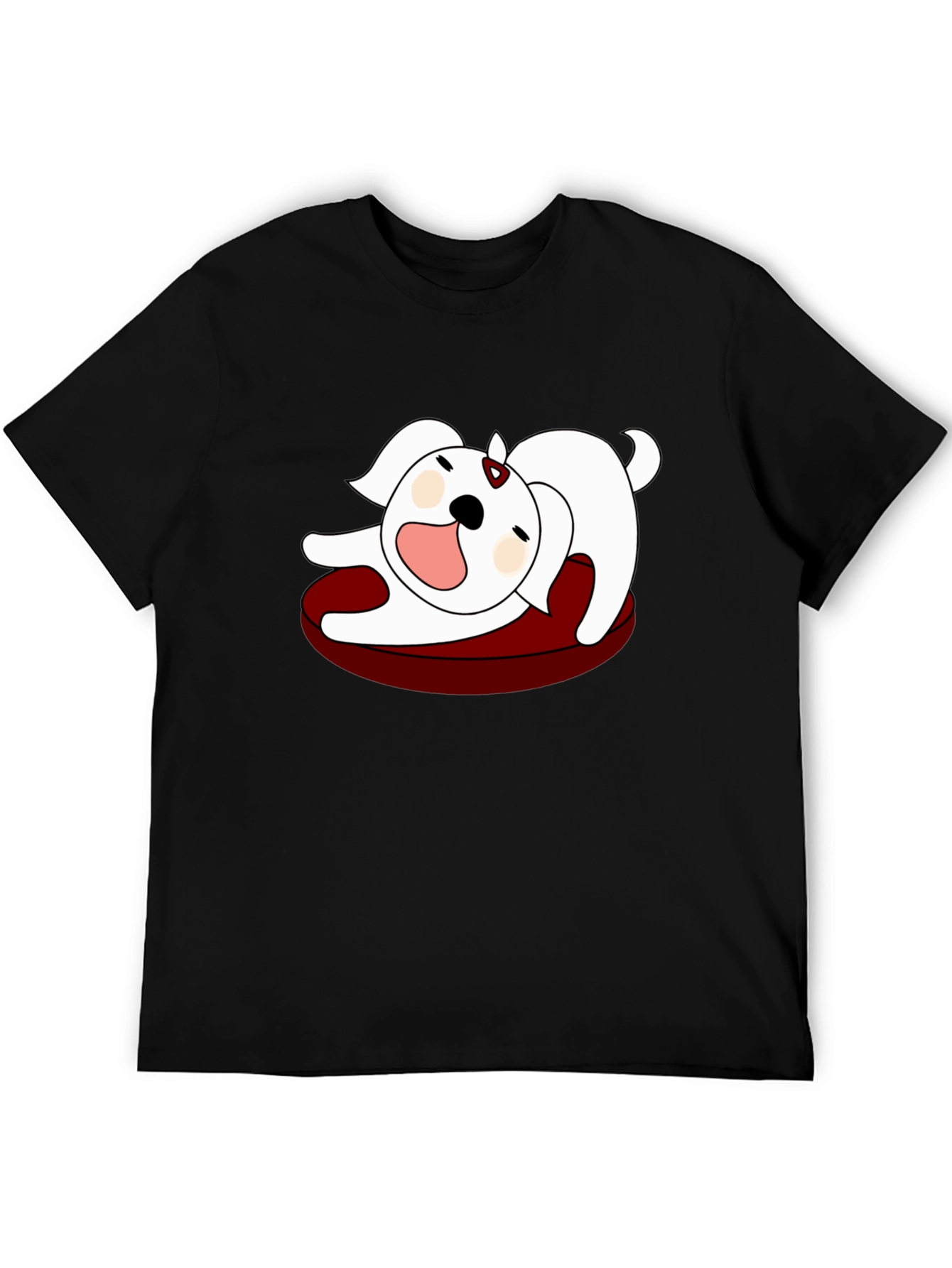 Black Cartoon Dog Graphic Tee - Relaxed Fit view 5