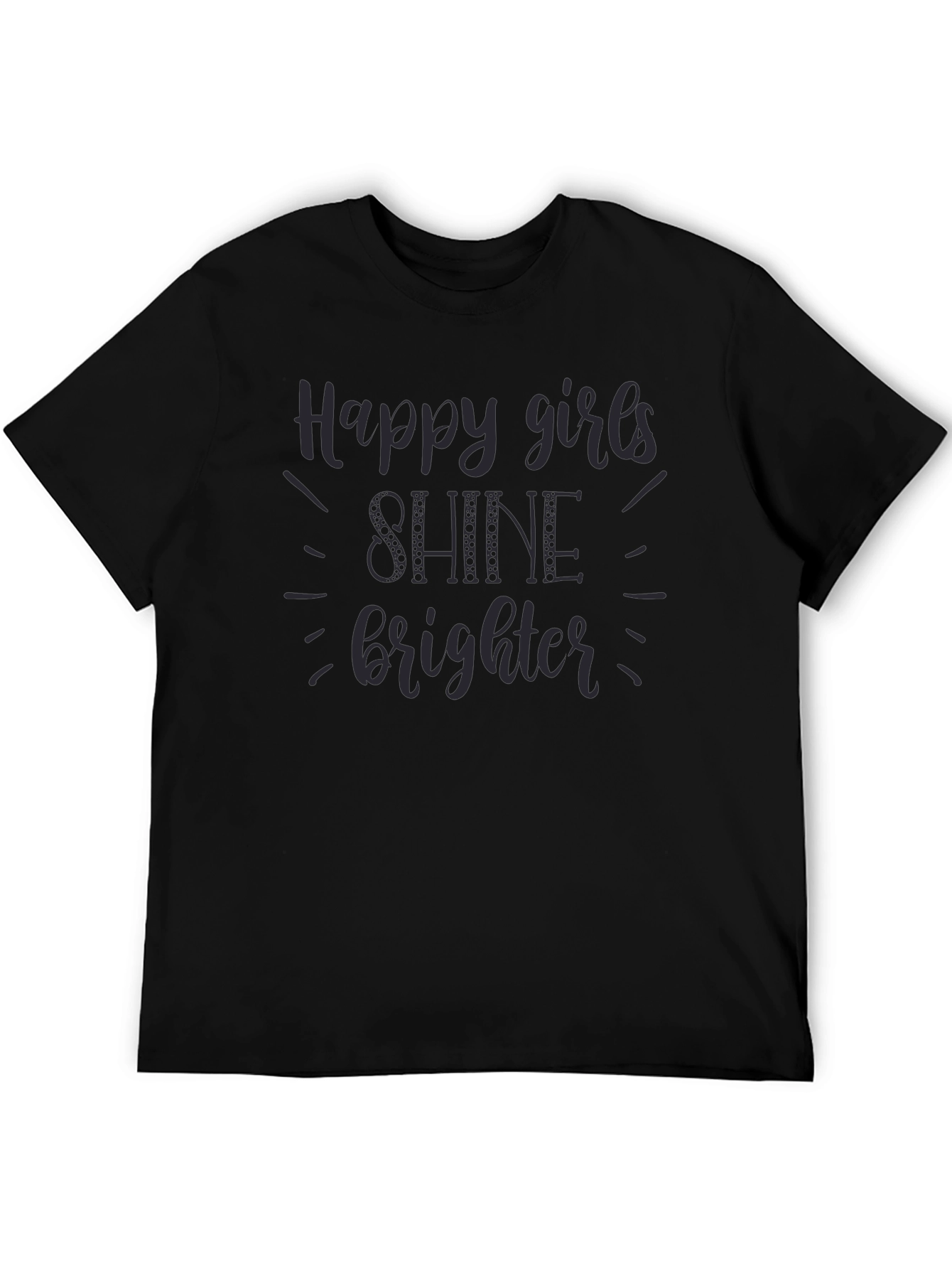 Black Happy Girls Shine Brighter Graphic Tee view 5