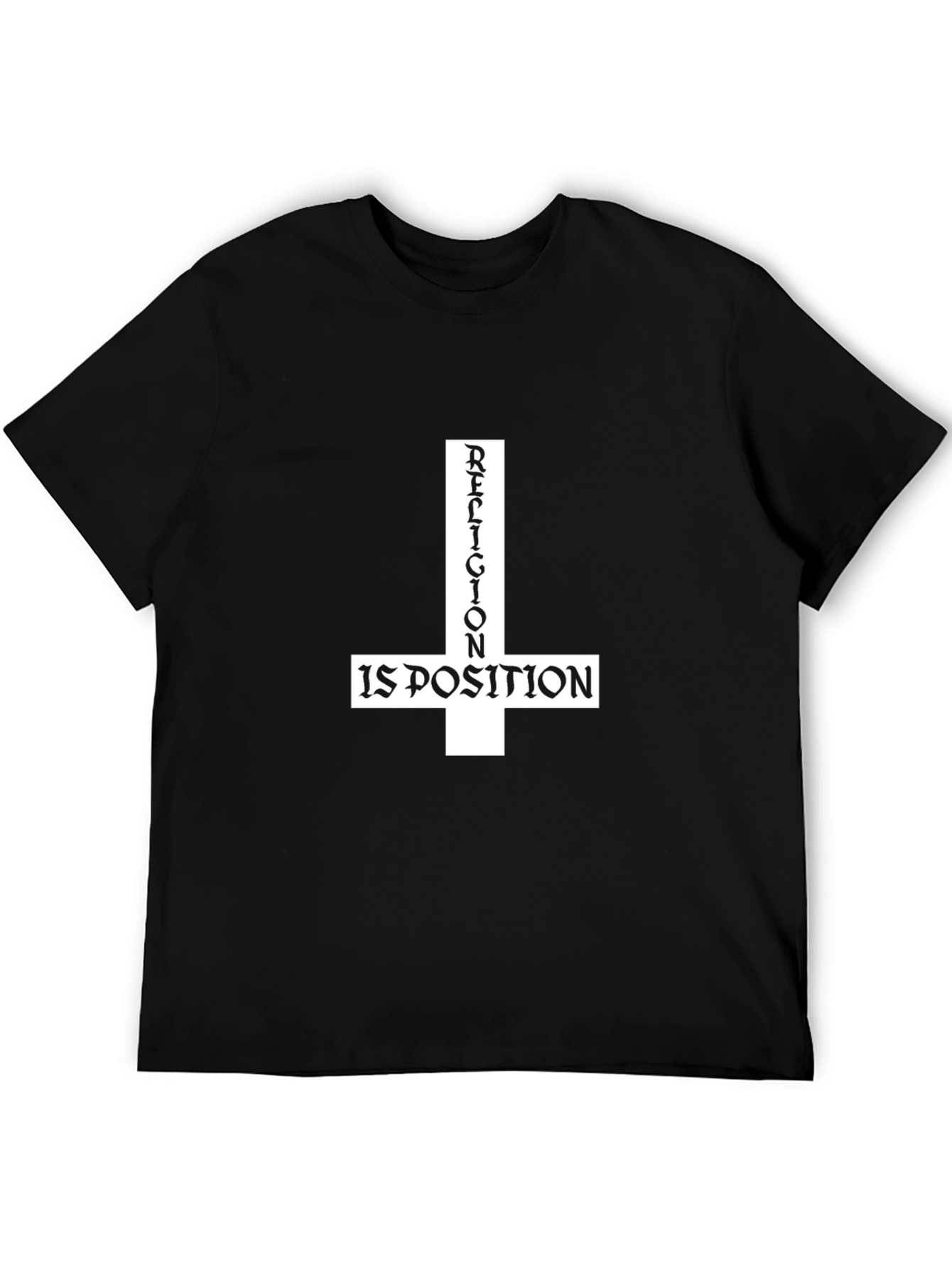 Black Religion is Poison T-Shirt - Inverted Cross Design view 5