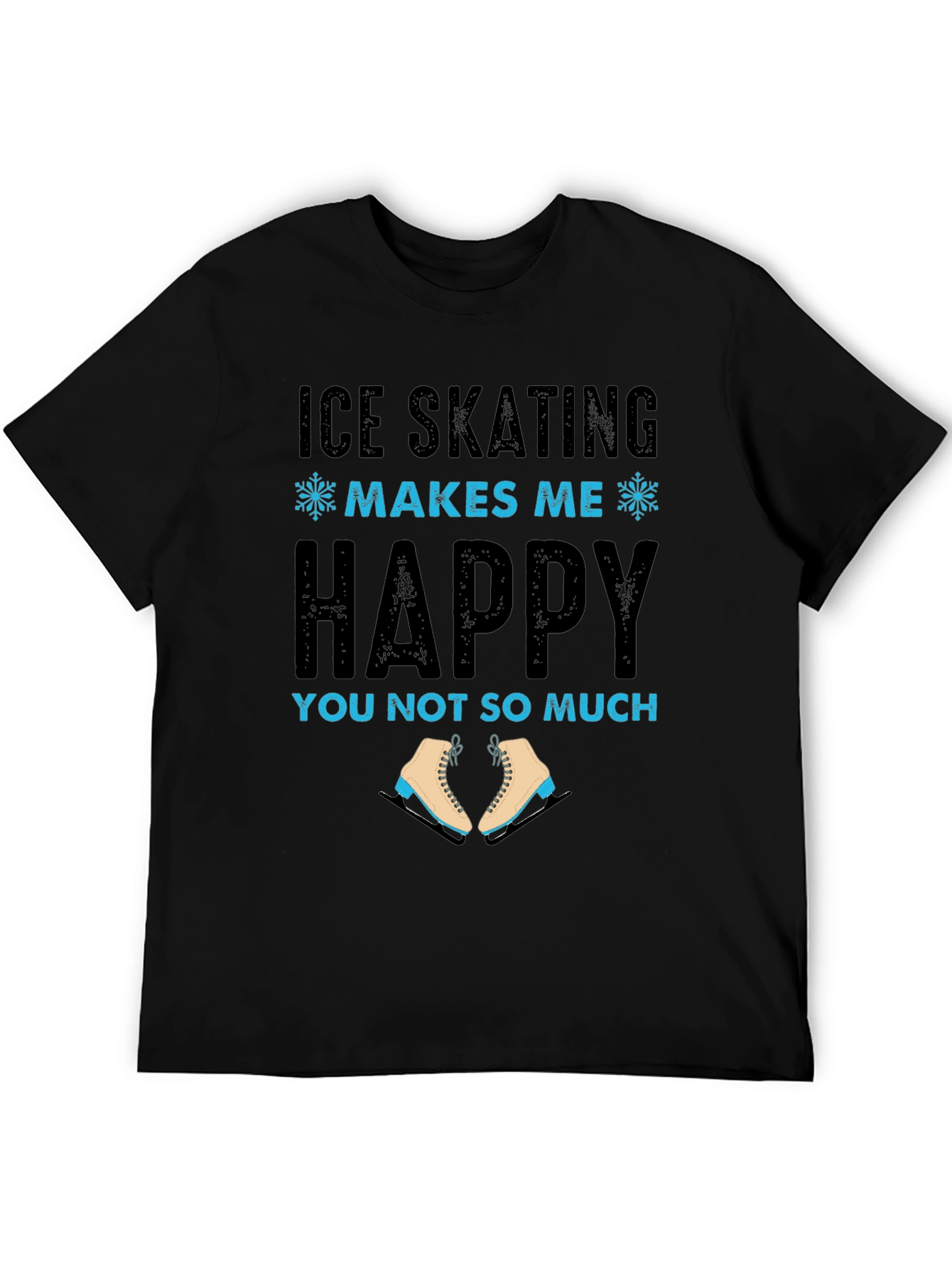 Black Ice Skating Makes Me Happy Tee view 5