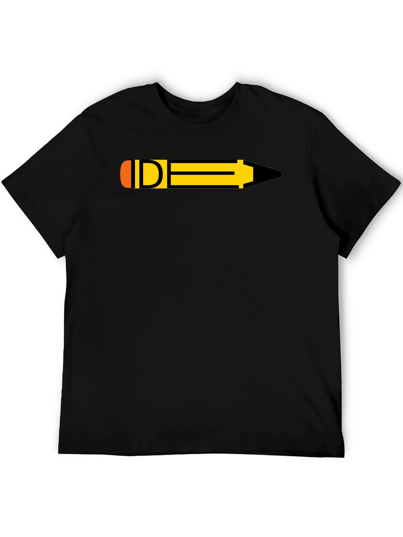 Black Pencil Graphic Black T-Shirt view 5
