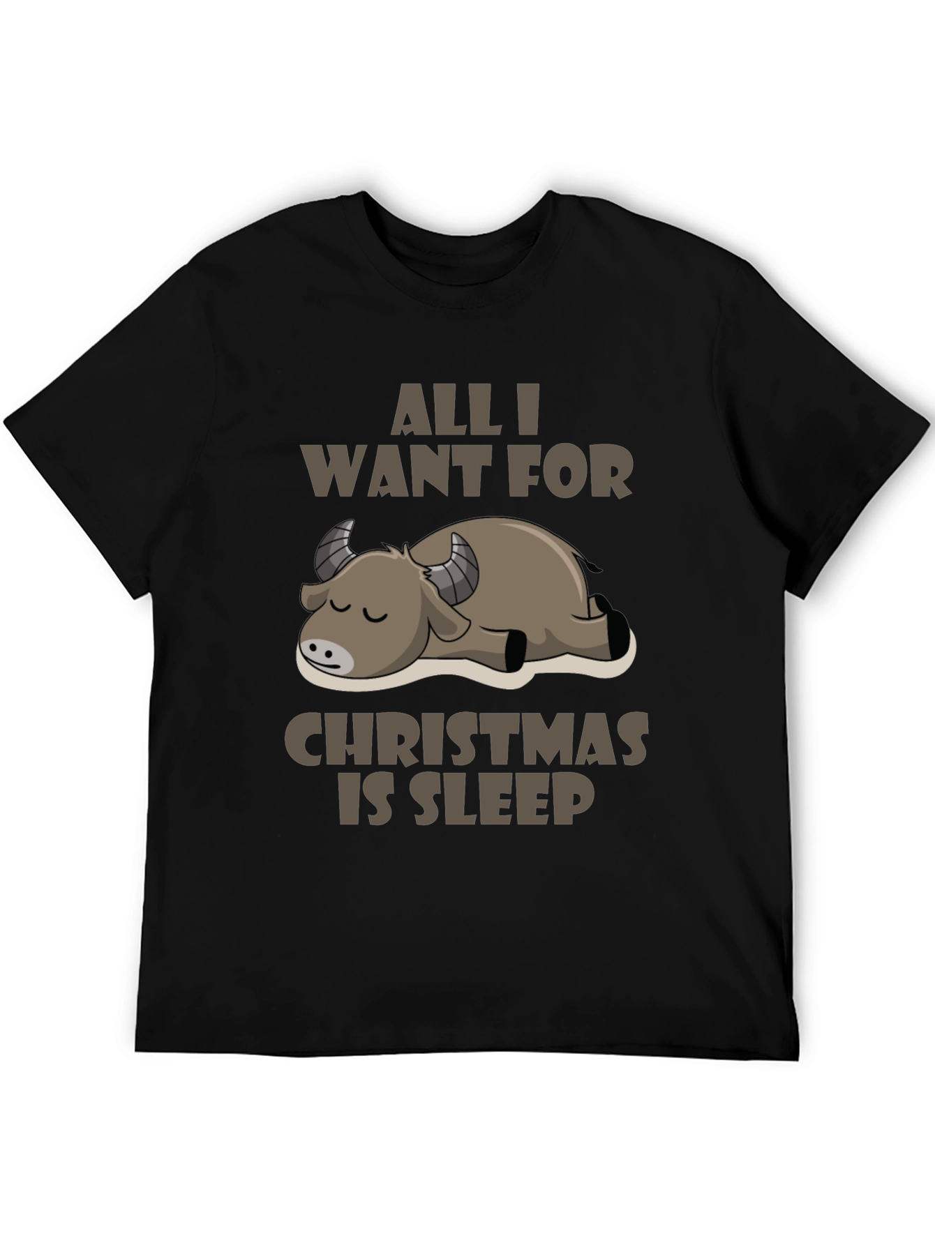 Black All I Want For Christmas Is Sleep T-Shirt view 5