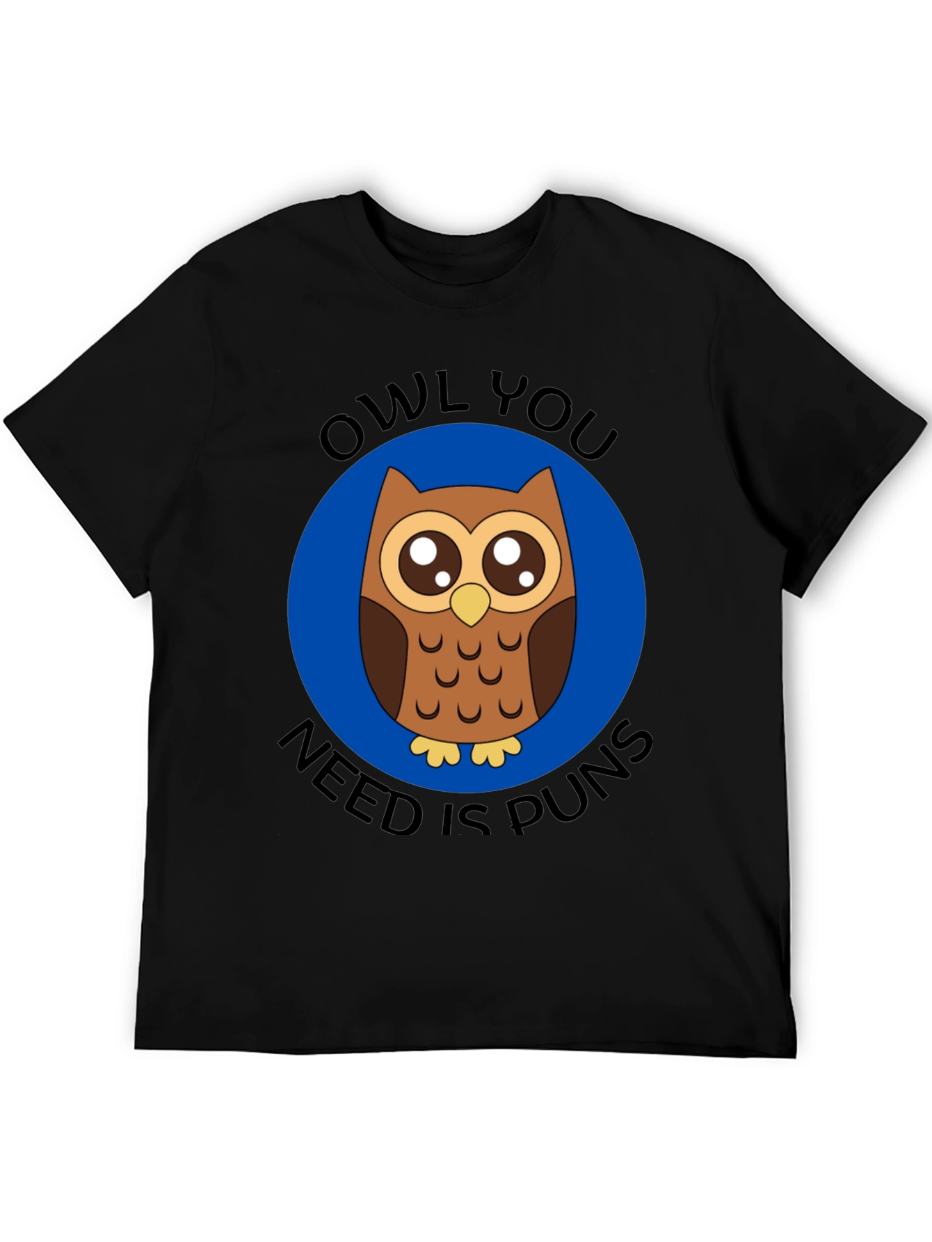 Black Owl You Need Is Puns T-Shirt - Funny Animal Graphic Tee view 5