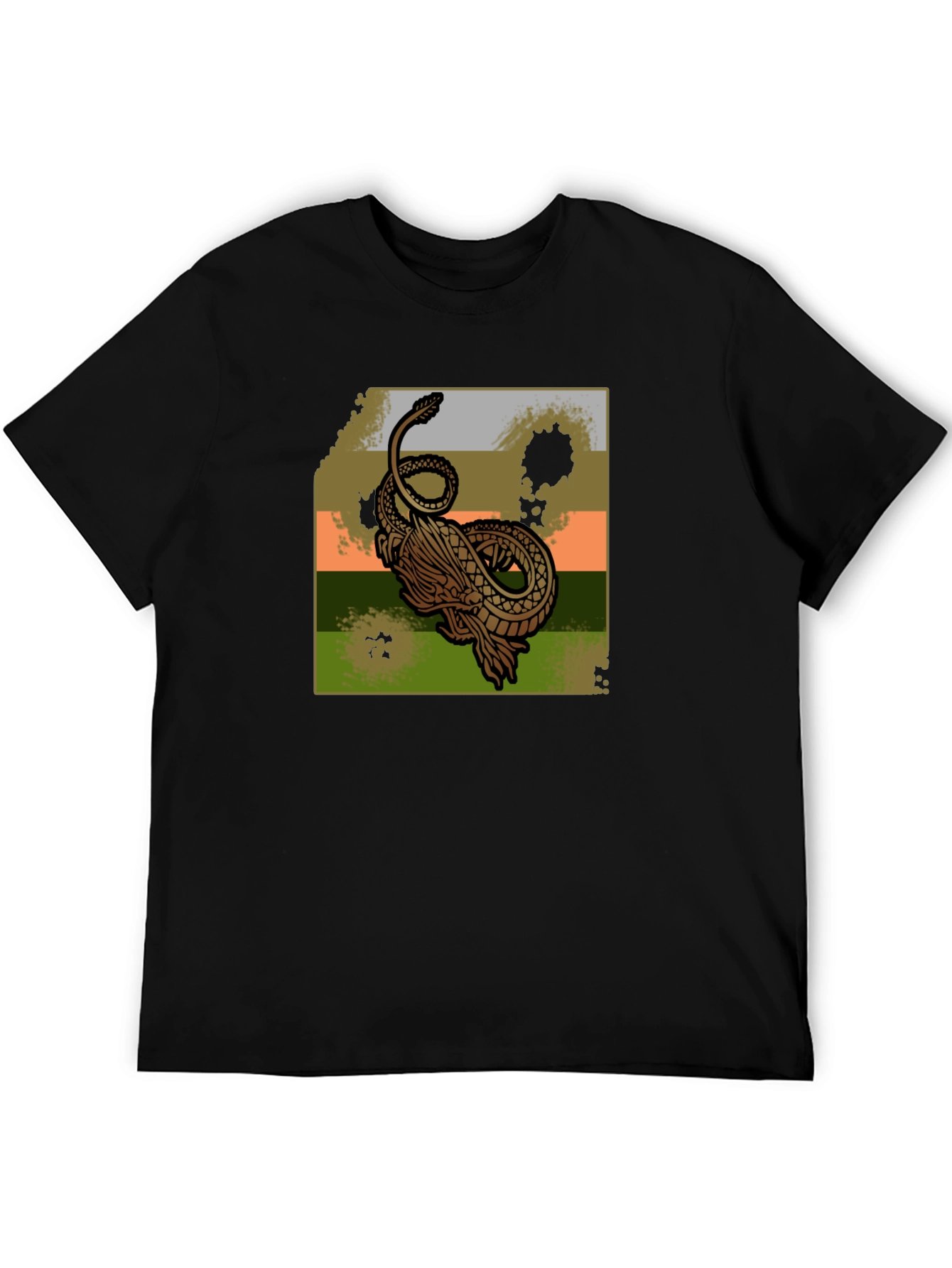 Black Dragon Graphic Print Black T-Shirt view 5
