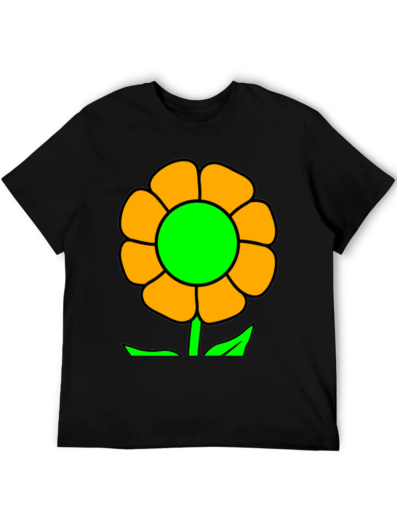 Black Vibrant Flower Graphic T-Shirt - Black view 5