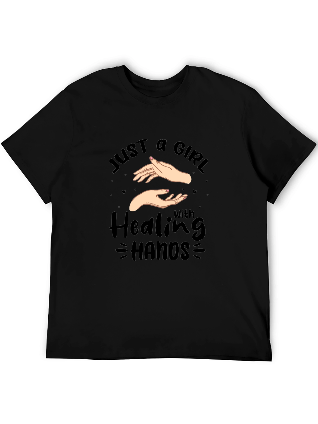 Black Healing Hands Graphic Tee - Black Cotton Shirt view 5