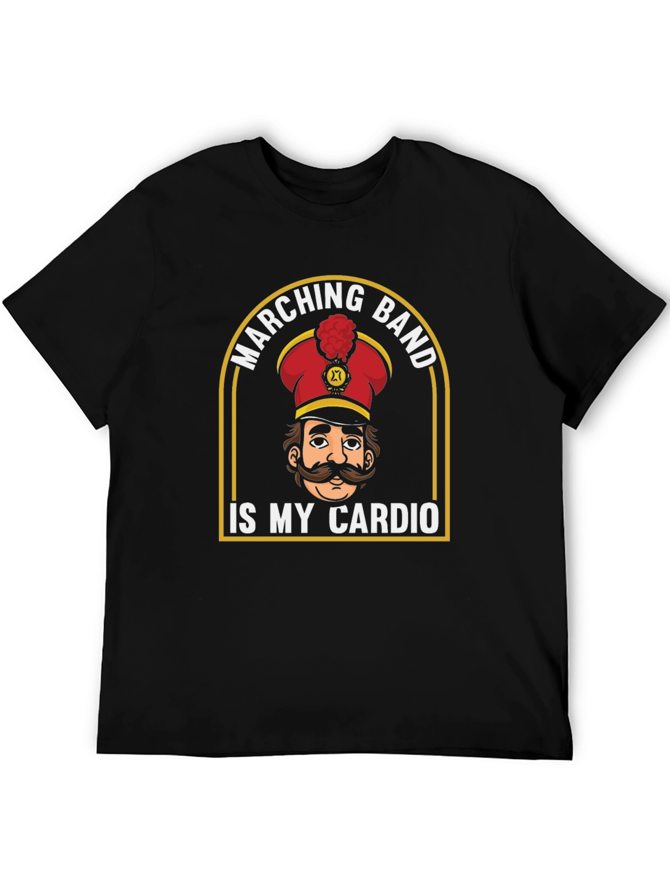 Black Marching Band Is My Cardio Funny T-Shirt view 5