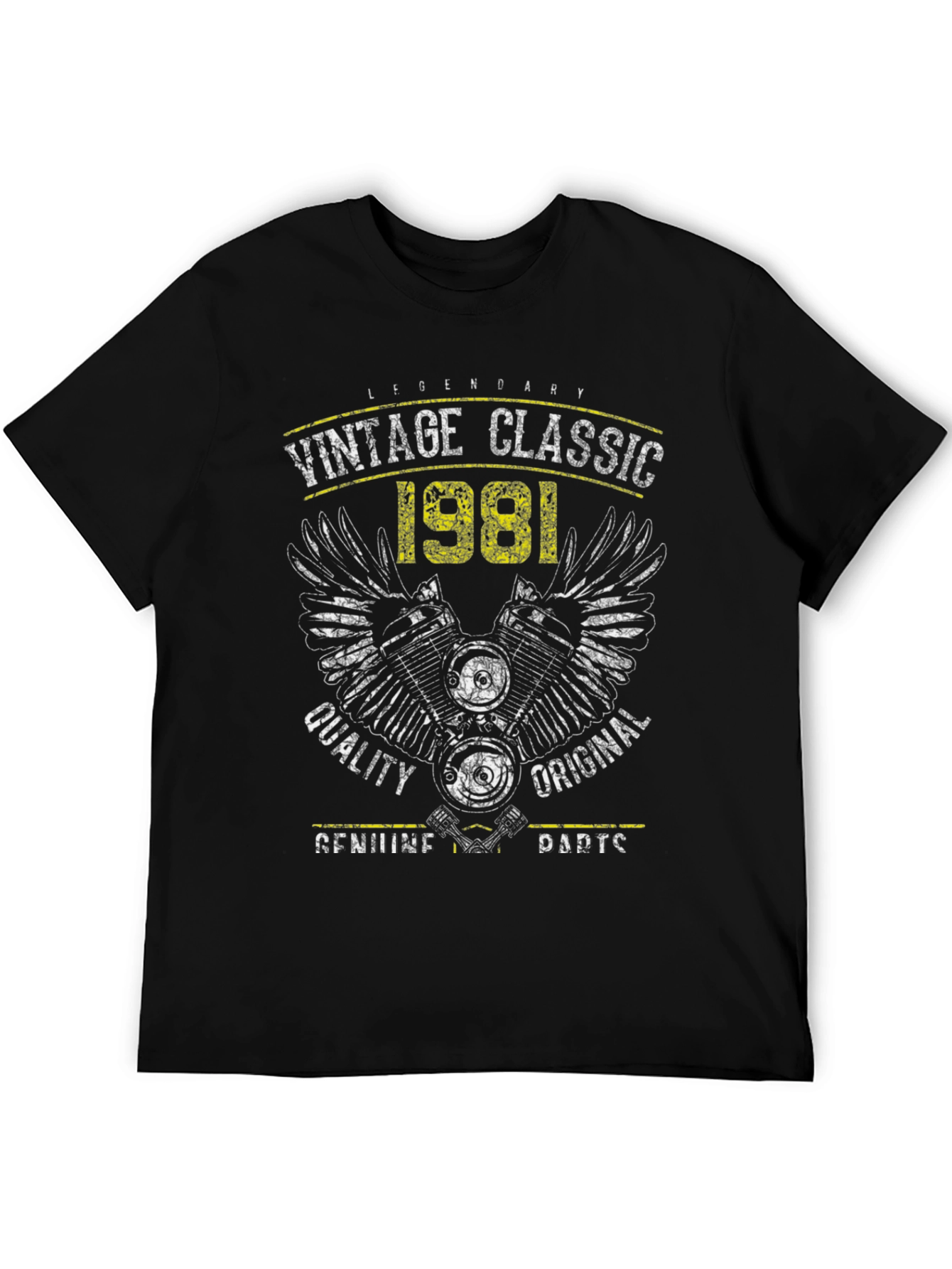 Black Vintage Classic 1981 Motorcycle T-Shirt view 5