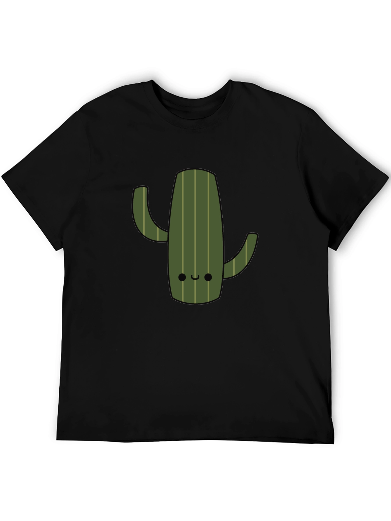 Black Cute Cactus Graphic Tee - Trendy Black T-Shirt view 5