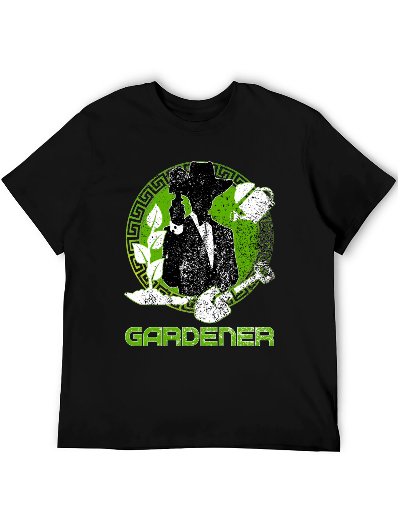 Black Gardener T-Shirt: Silhouette Design view 5