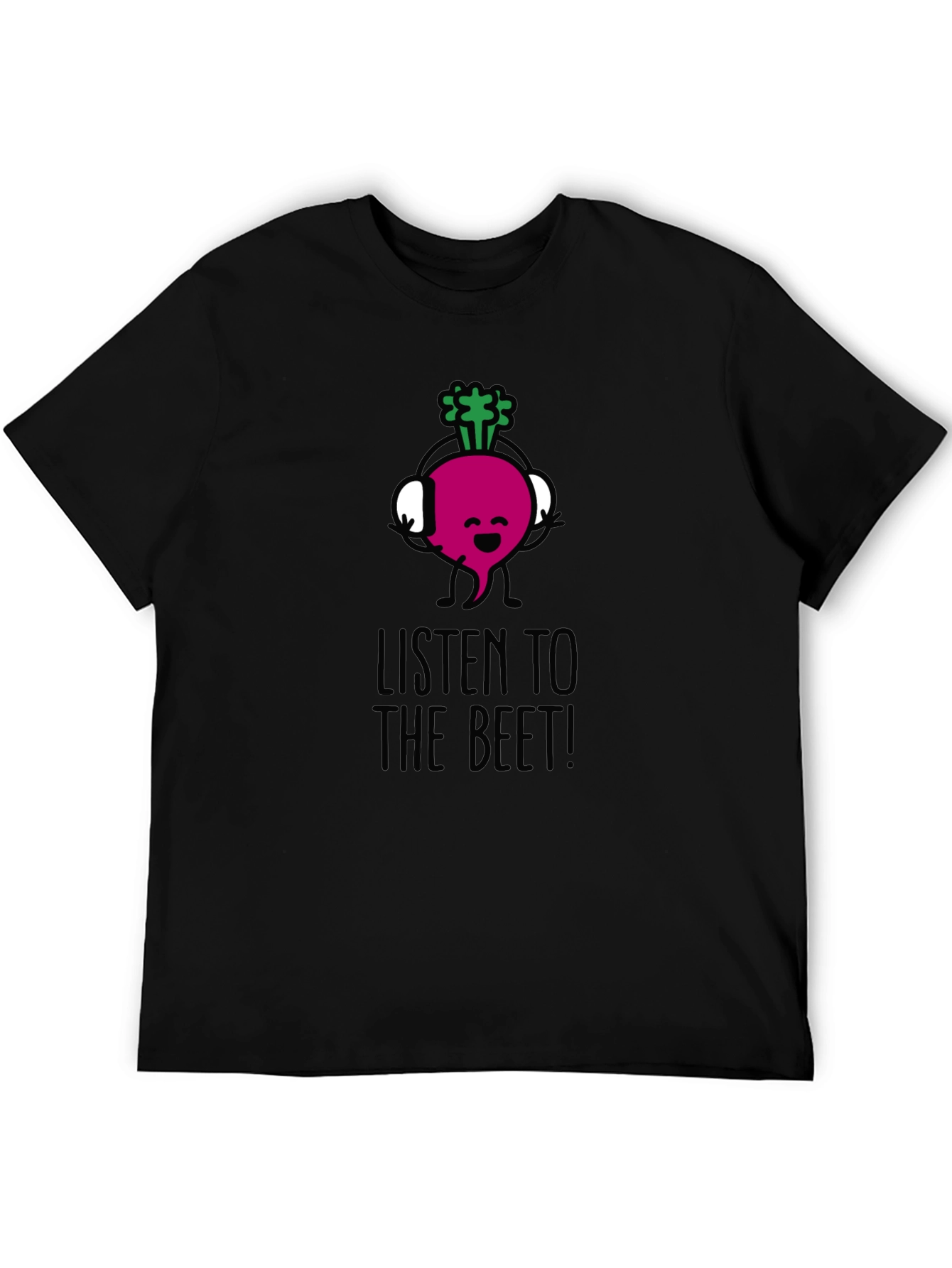 Black Listen to the Beet! Funny Graphic Tee view 5