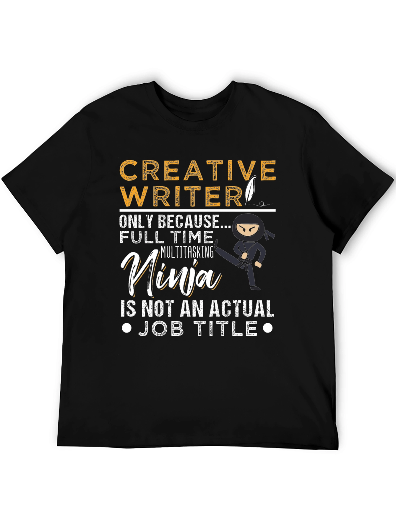 Black Creative Writer Ninja Graphic Tee view 5