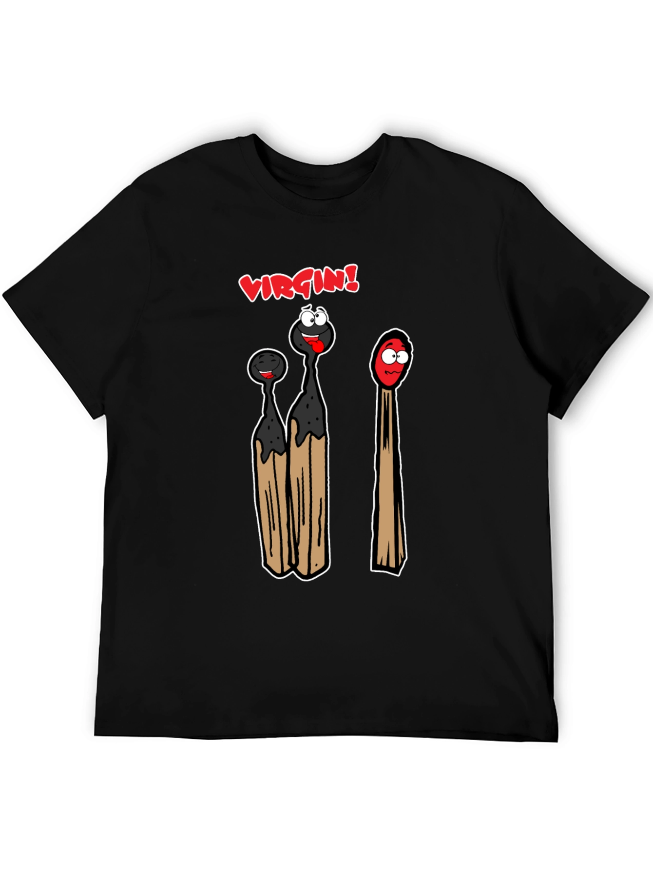 Black Virgin Match T-Shirt - Funny Adult Humor Tee view 5
