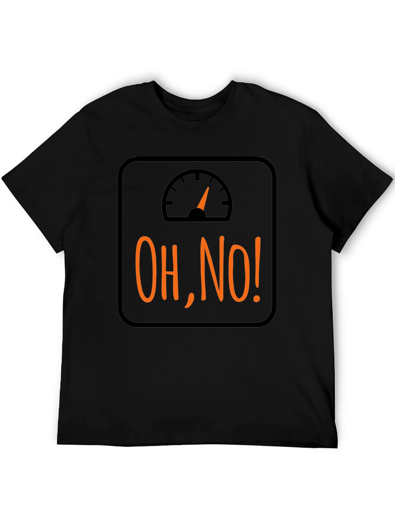 Black Oh No! Weight Scale Graphic Tee - Funny Fitness Shirt view 5