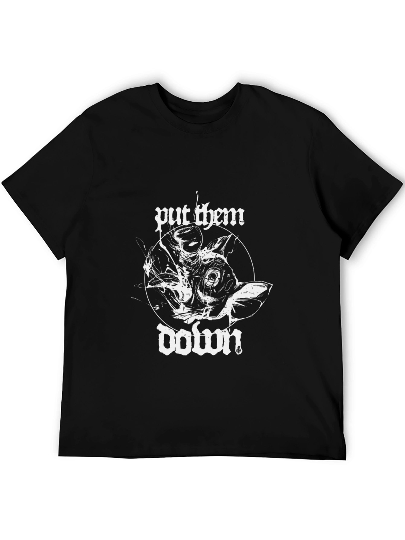 Black Put Them Down Graphic Tee - Black Cotton Blend view 5