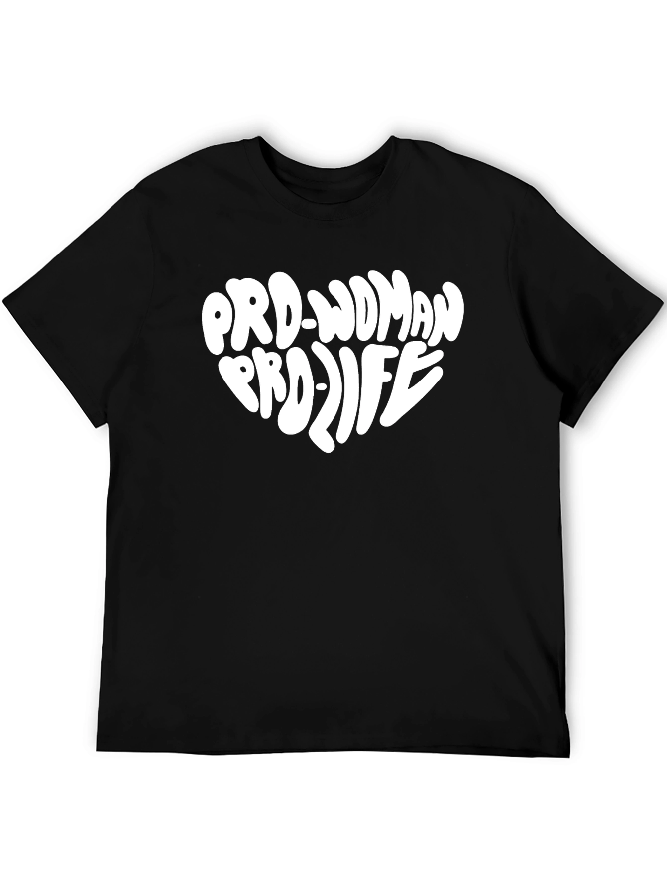 Black Pro-Woman Pro-Life Heart Graphic T-Shirt view 5