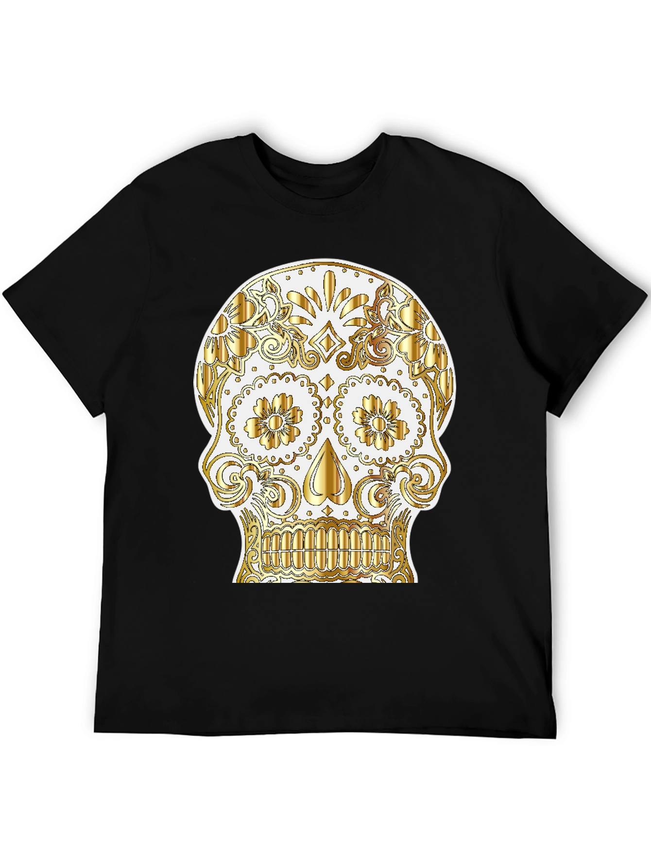 Black Sugar Skull Graphic Tee - Day of the Dead Shirt view 5